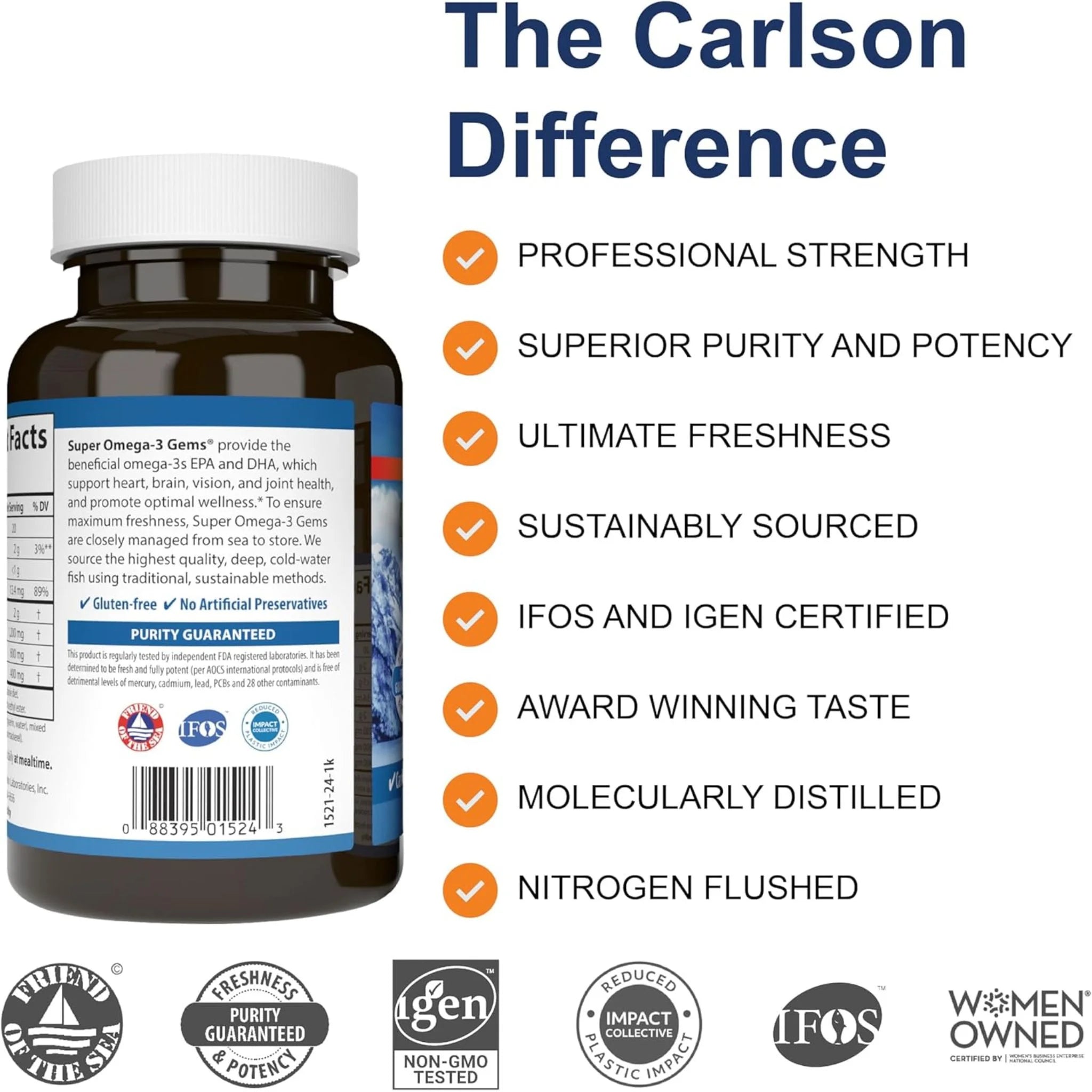 Carlson Laboratories Super Omega-3 100 + 30 Softgels Bonus