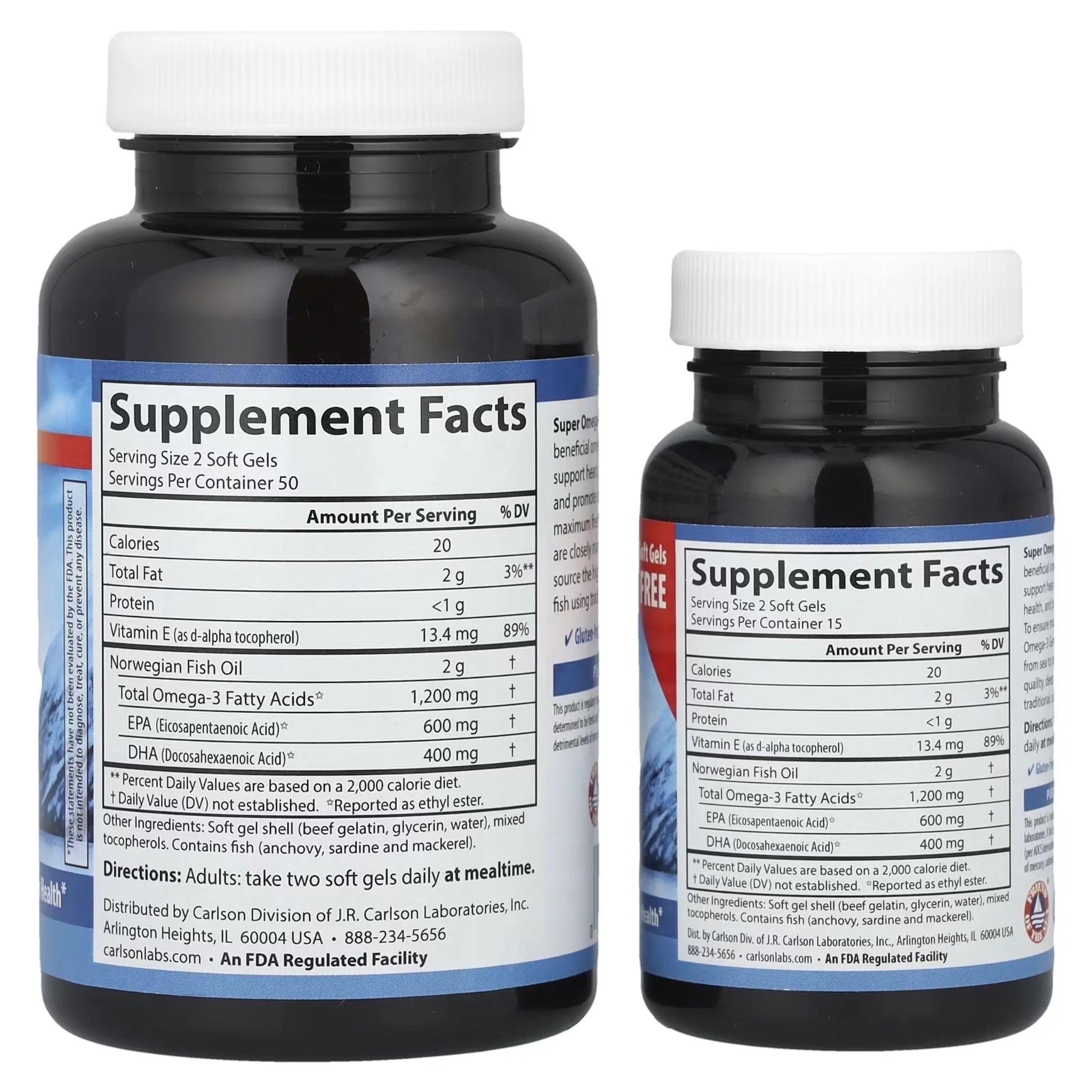 Carlson Laboratories Super Omega-3 100 + 30 Softgels Bonus