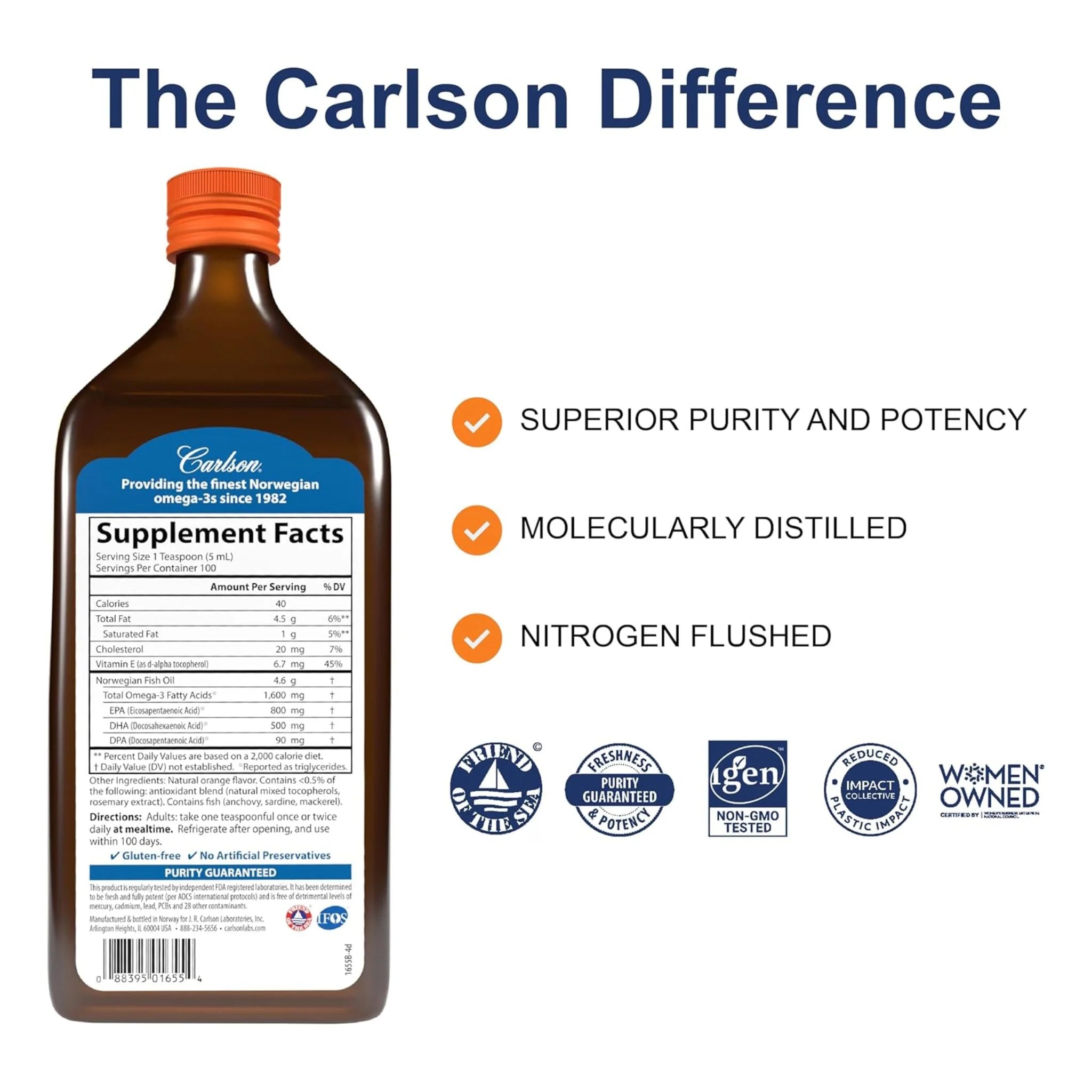 Carlson Laboratories VFFO Orange 500ml - Nature's Source Inc