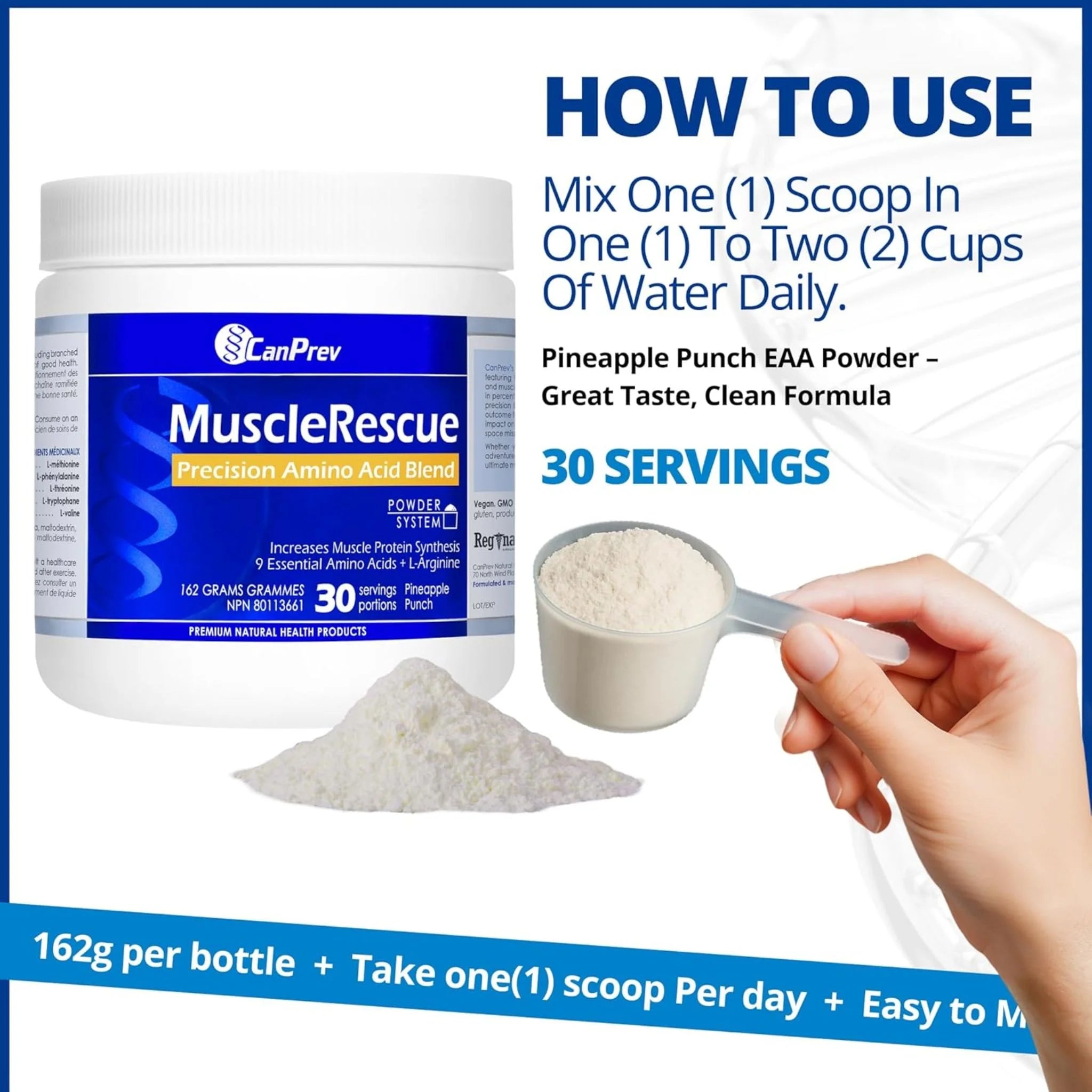 CanPrev MuscleRescue Pineapple Punch 162g - Nature's Source Inc