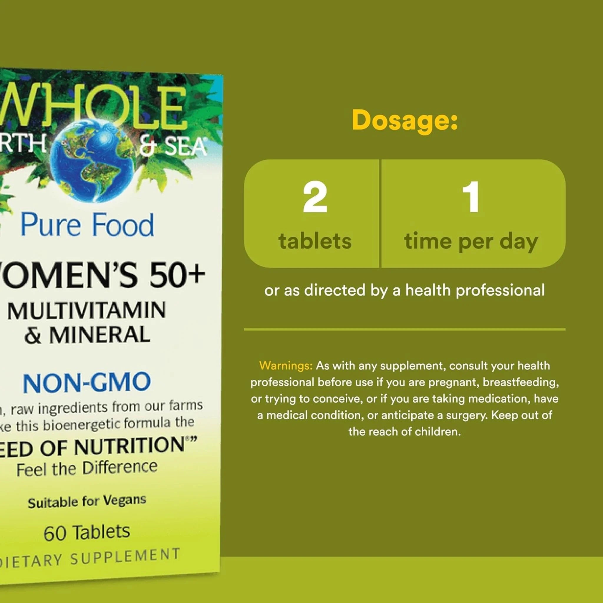 Natural Factors Whole Earth & Sea Women's Multi 50 (60 t) - Nature's Source Inc