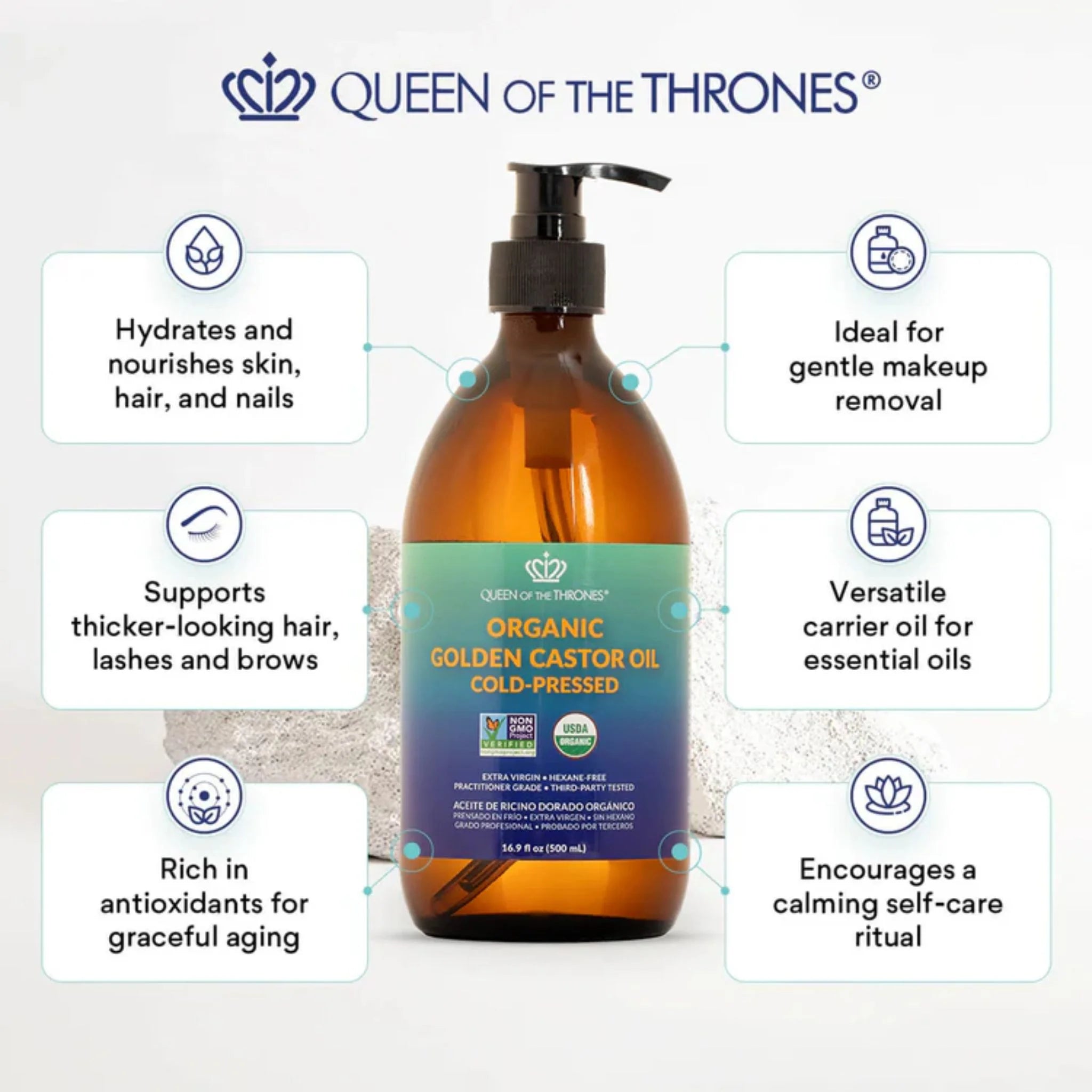 Queen of the Thrones Castor Oil 250ml - Nature's Source Inc