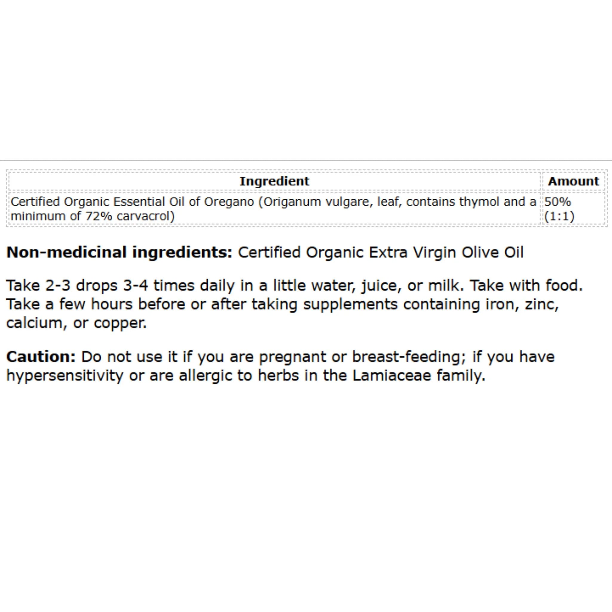 St. Francis Herb Oregano Oil 1:1 30ml - Nature's Source Inc