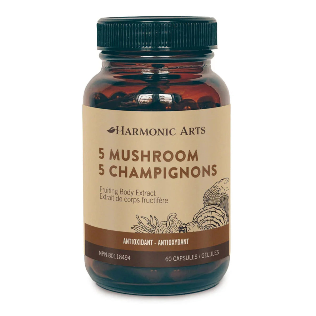 Harmonic Arts 5 Mushroom 60 Capsules - Nature's Source Inc