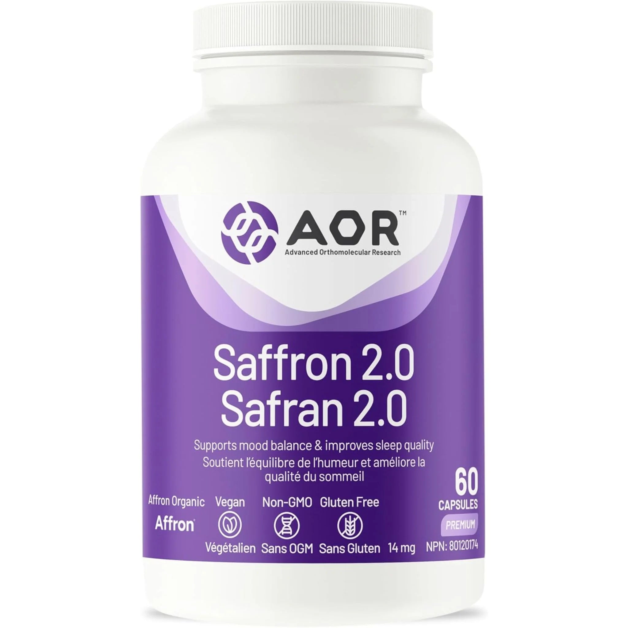 AOR Saffron 2.0 60 Capsules - Nature's Source Inc