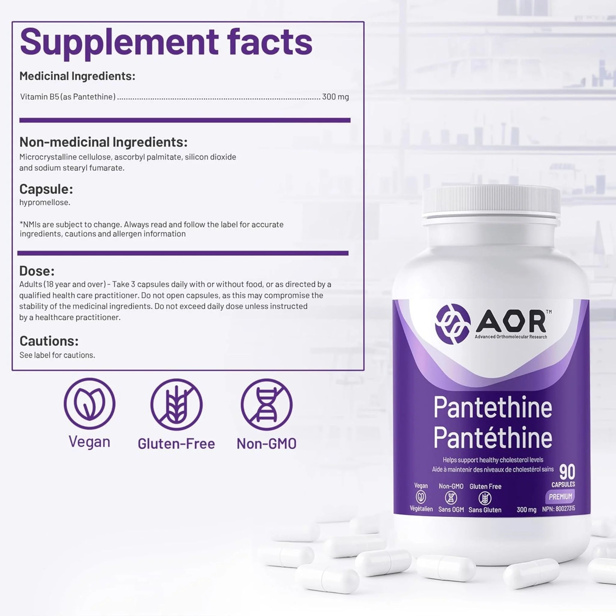 AOR Pantethine 90 Veg-Caps