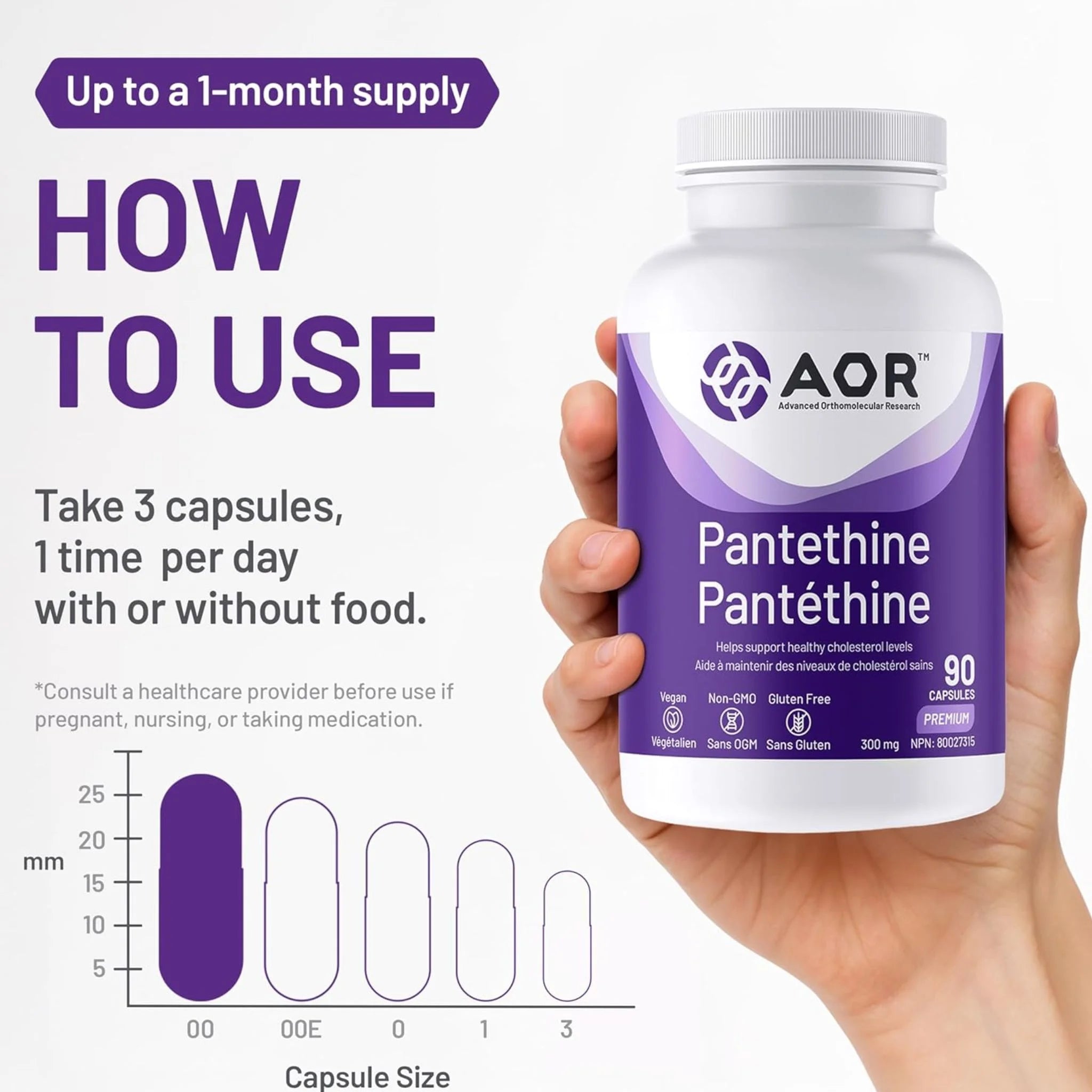 AOR Pantethine 90 Veg-Caps