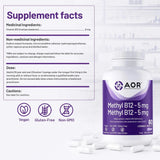 AOR Methyl B12 - 5mg 60 Lozenges - Nature's Source Inc