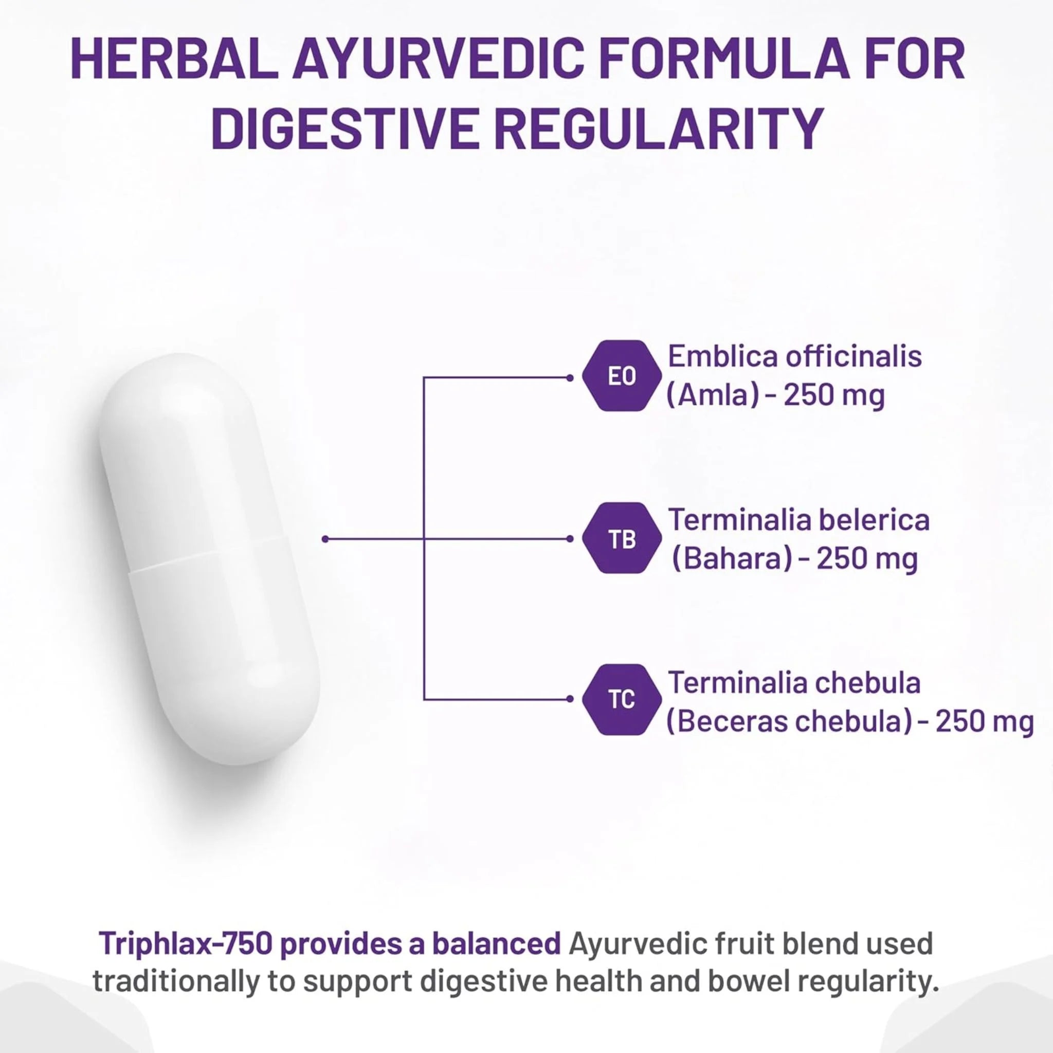 AOR Triphlax 750mg 100 Vegan Capsules