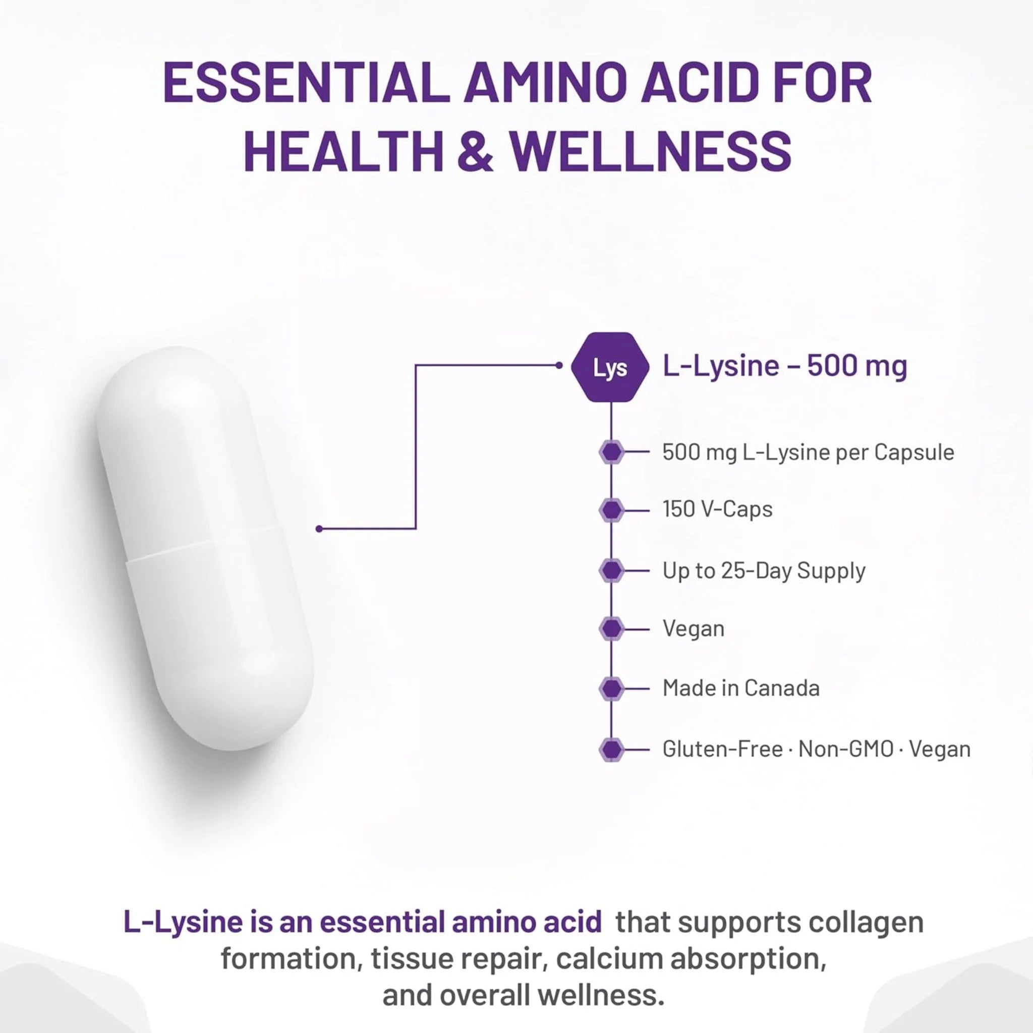 AOR L-Lysine 150 Veg-Caps