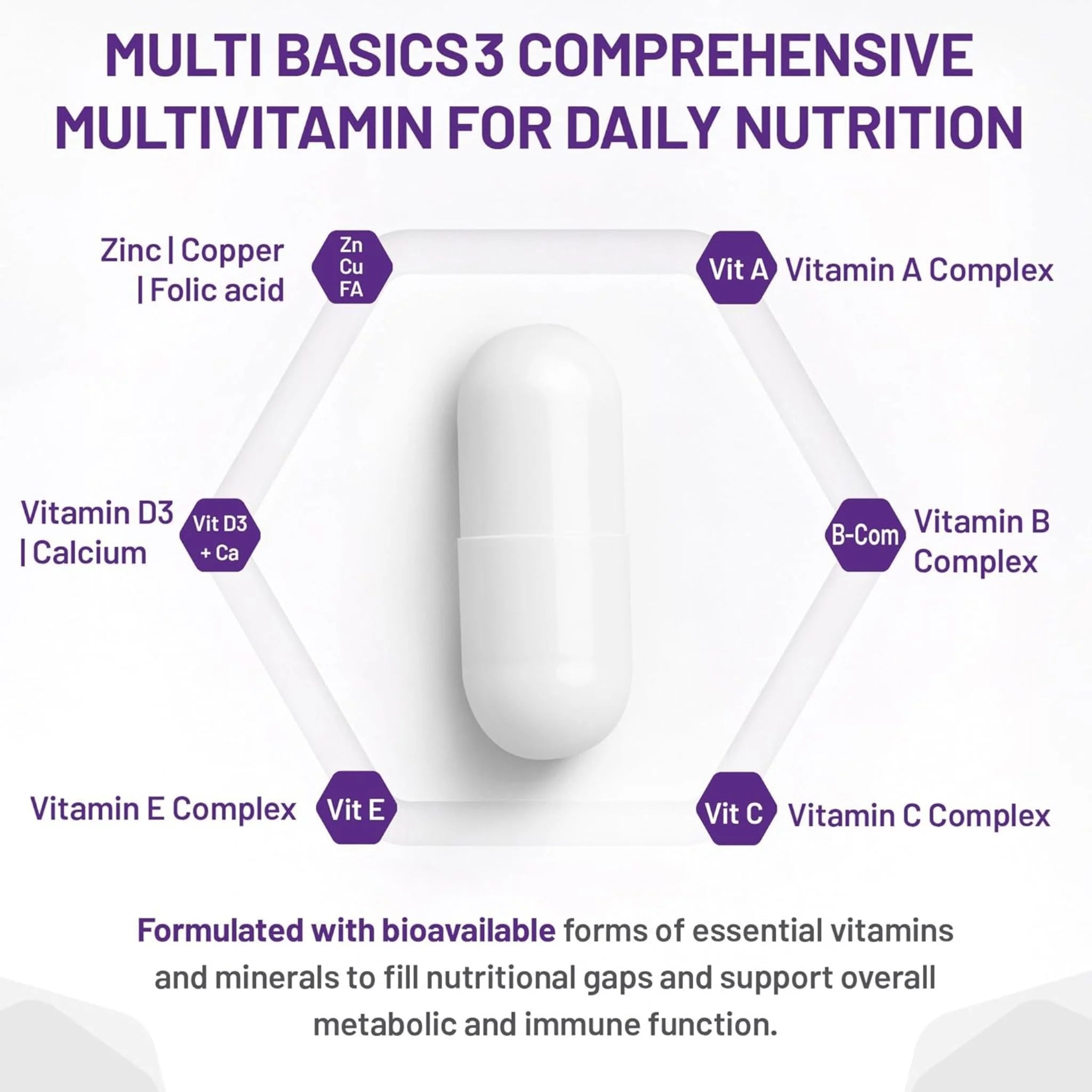 AOR Multi Basics 3, 180 Vegan Capsules - Nature's Source Inc