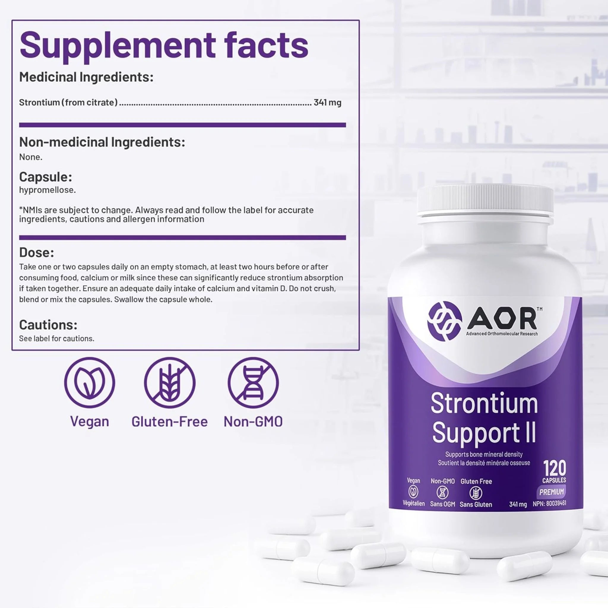 AOR Strontium Support II 120 Veg-Caps