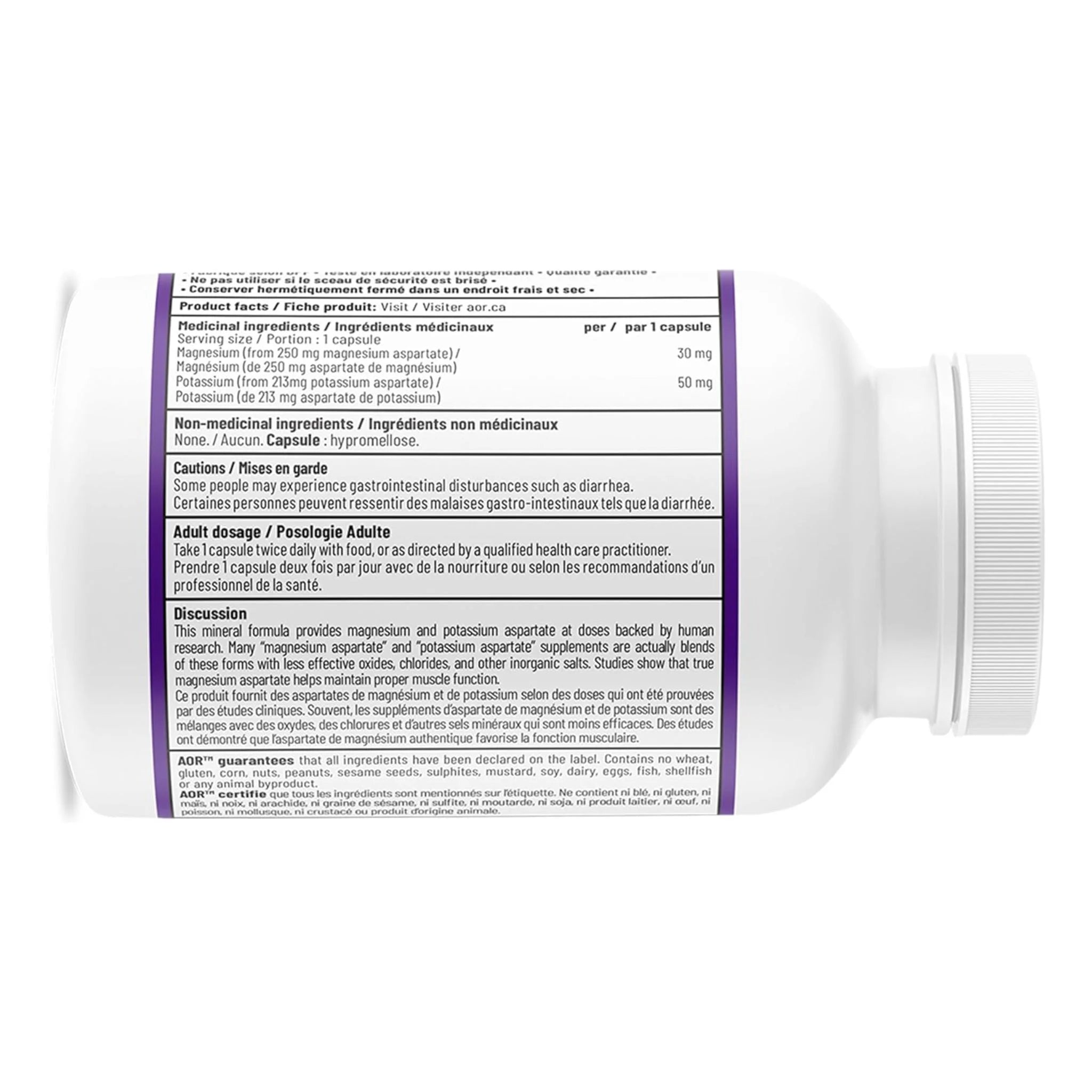 AOR Magnesium Potassium Aspartates 120 Veg-Caps