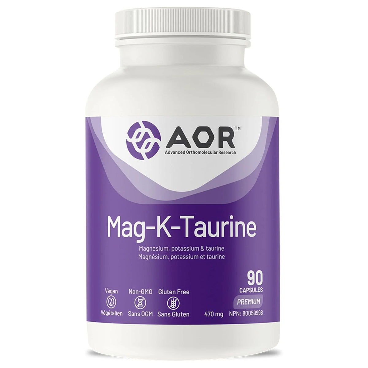 AOR Mag K Taurine 90 Veg-Caps