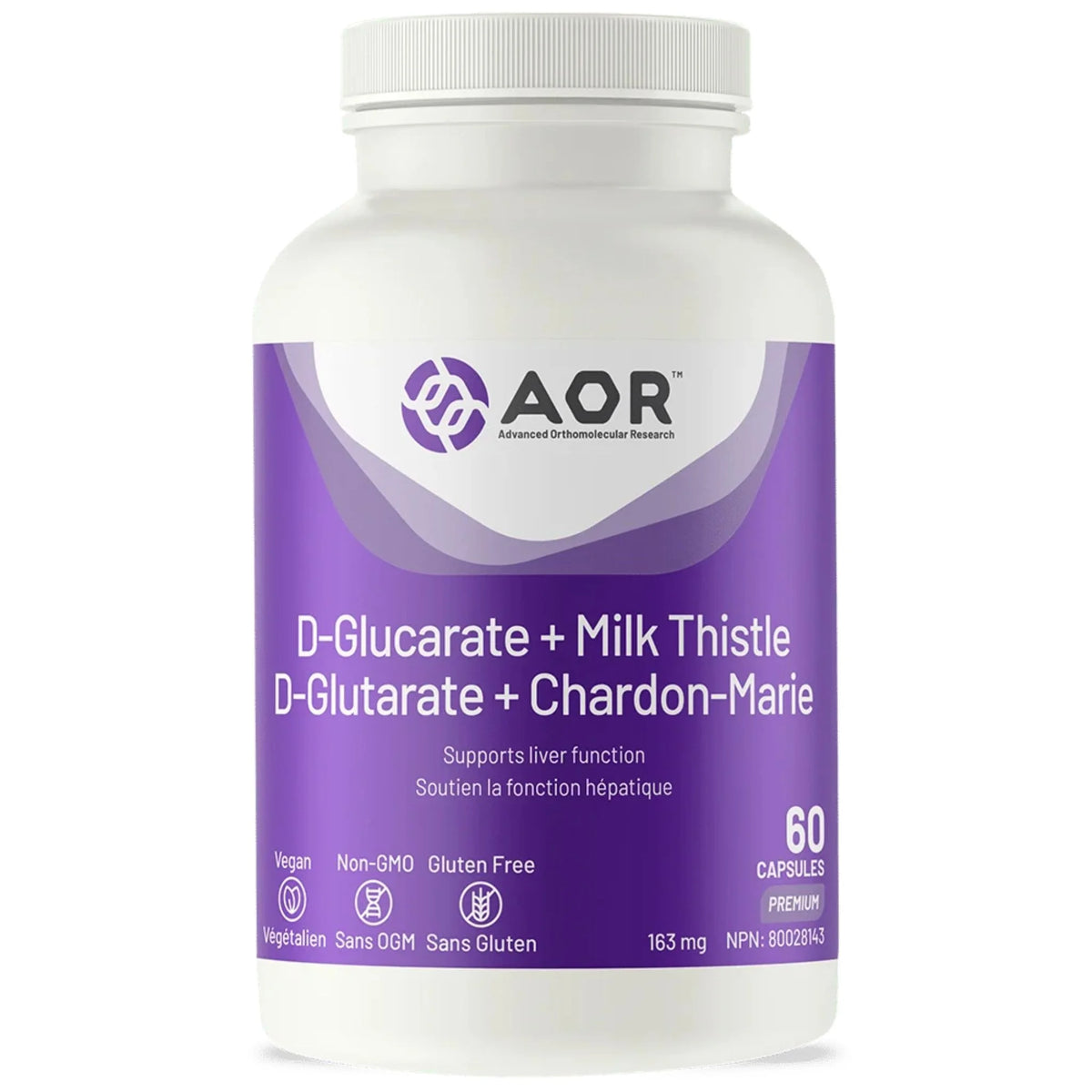 AOR D-Glucarate + Milk Thistle 60 Capsules