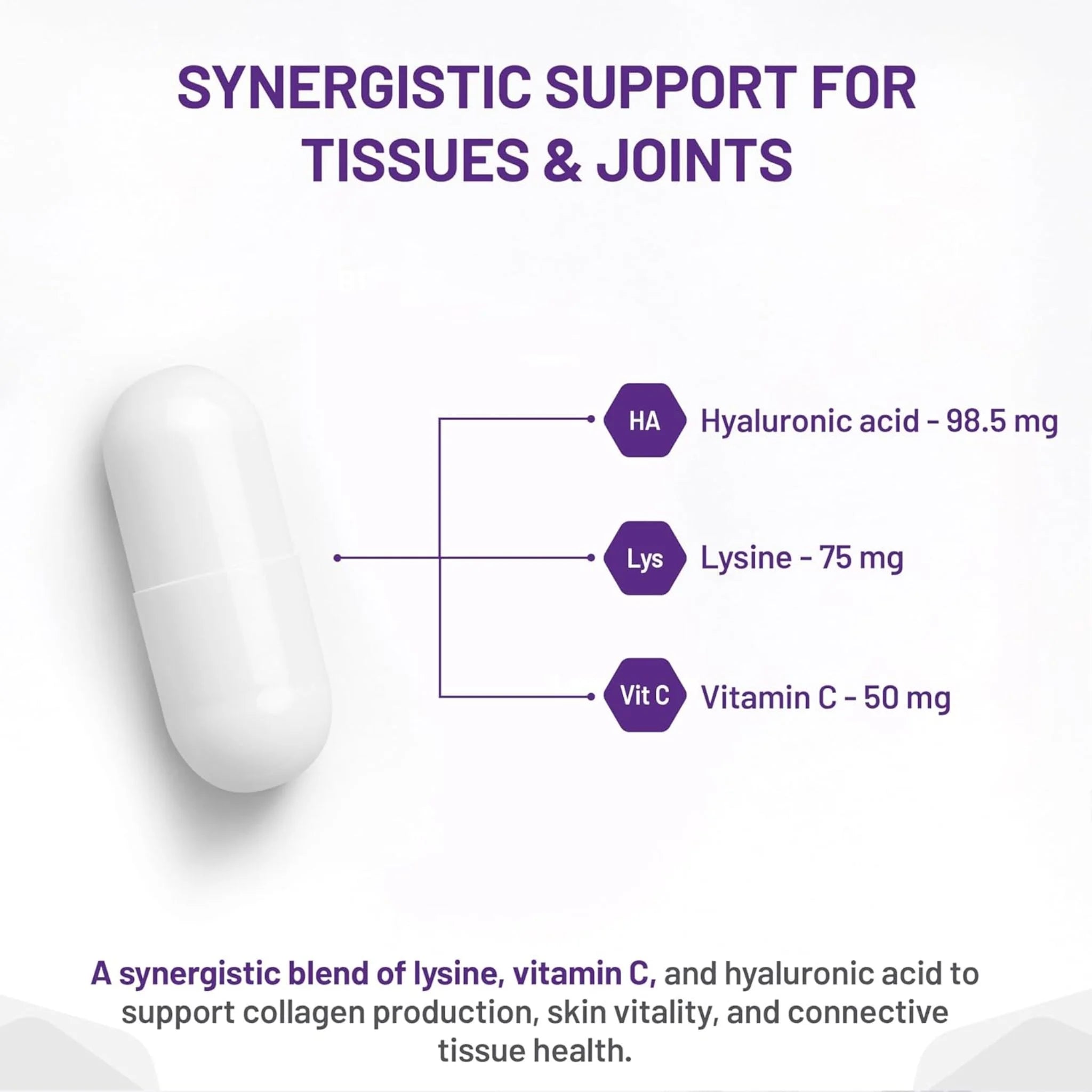 AOR Lysine Vitamin C And Hyaluronic Acid 60 Veg-Caps