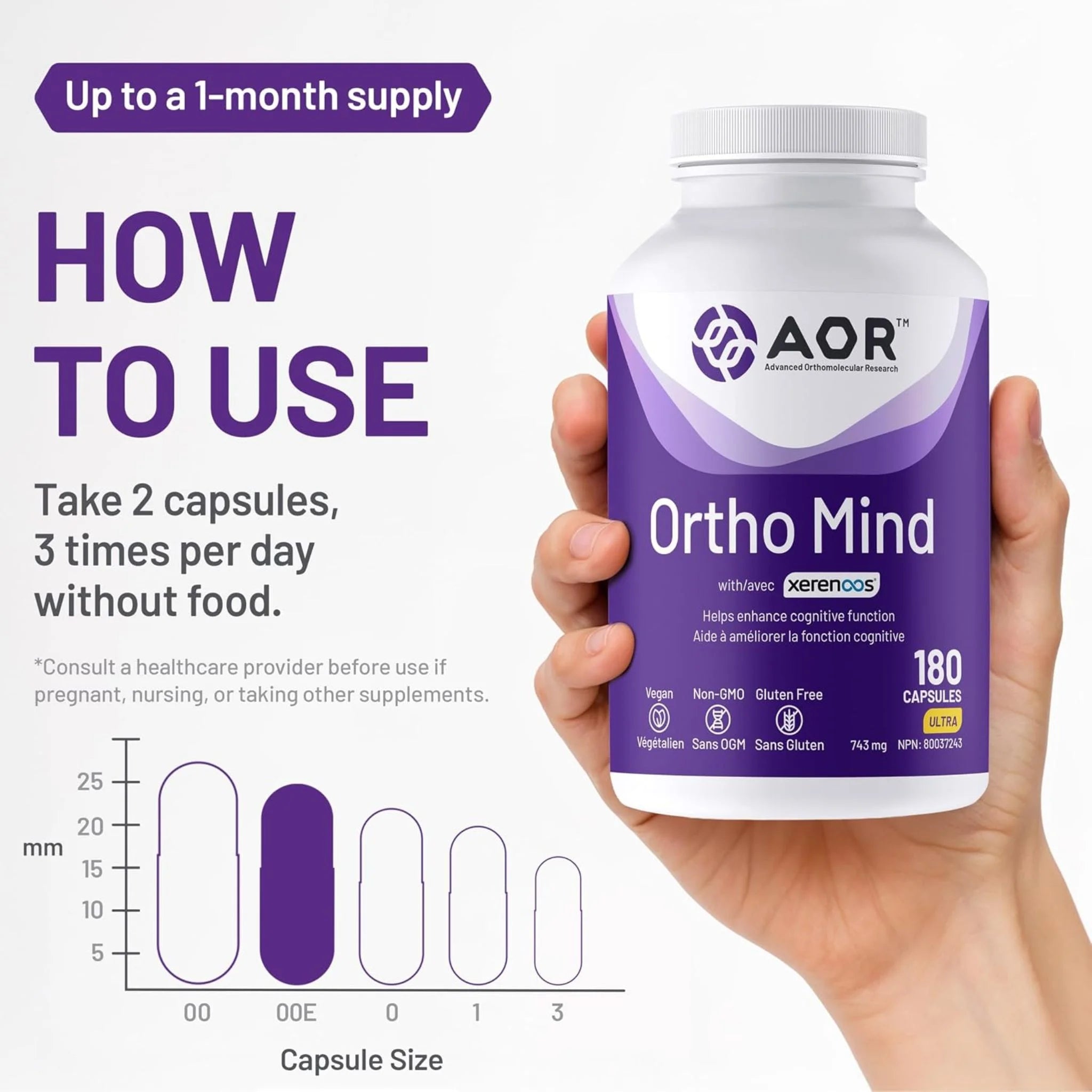 AOR Ortho Mind 180 Veg-Caps
