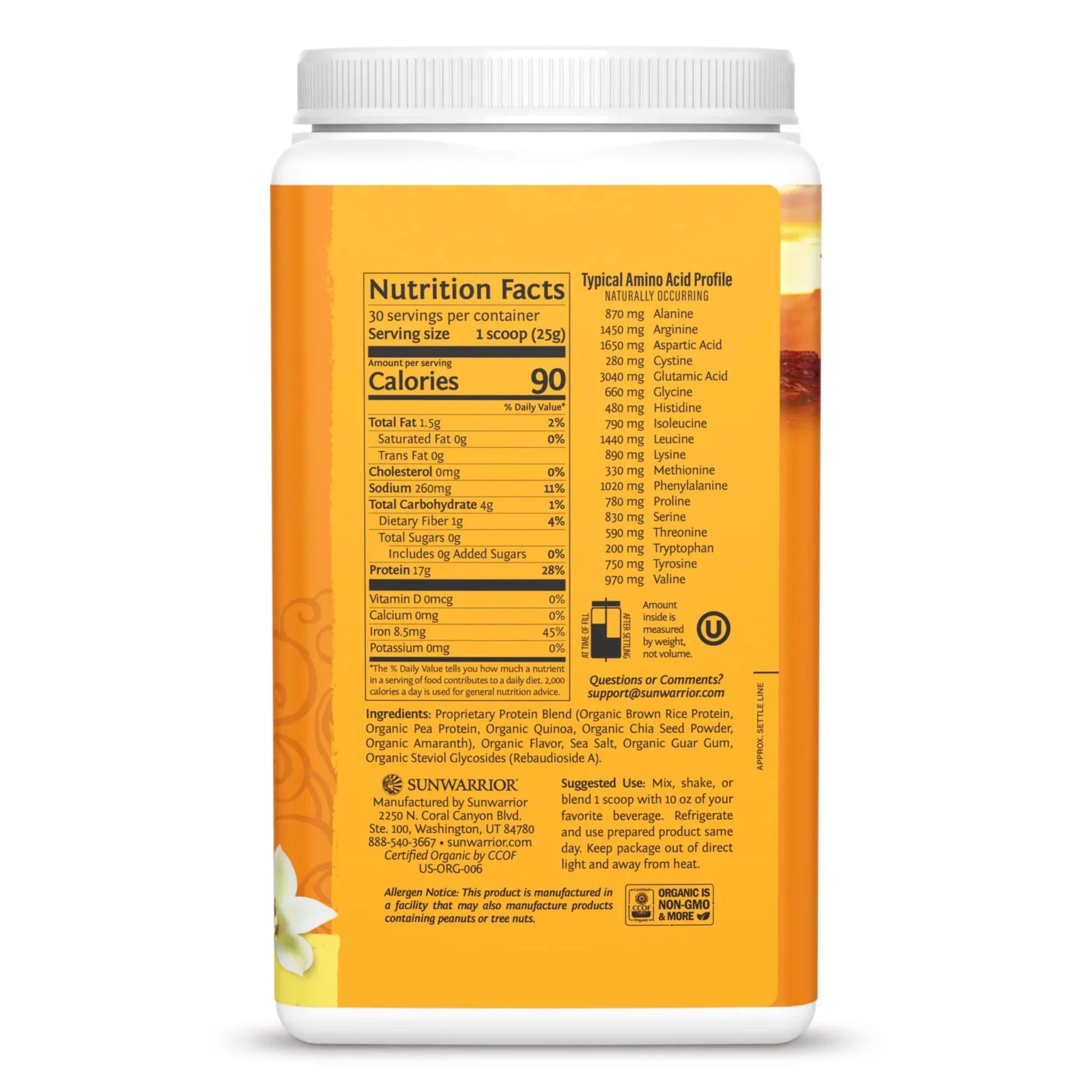 Sunwarrior Classic Plus Protein Vanilla 750g - Nature's Source Inc