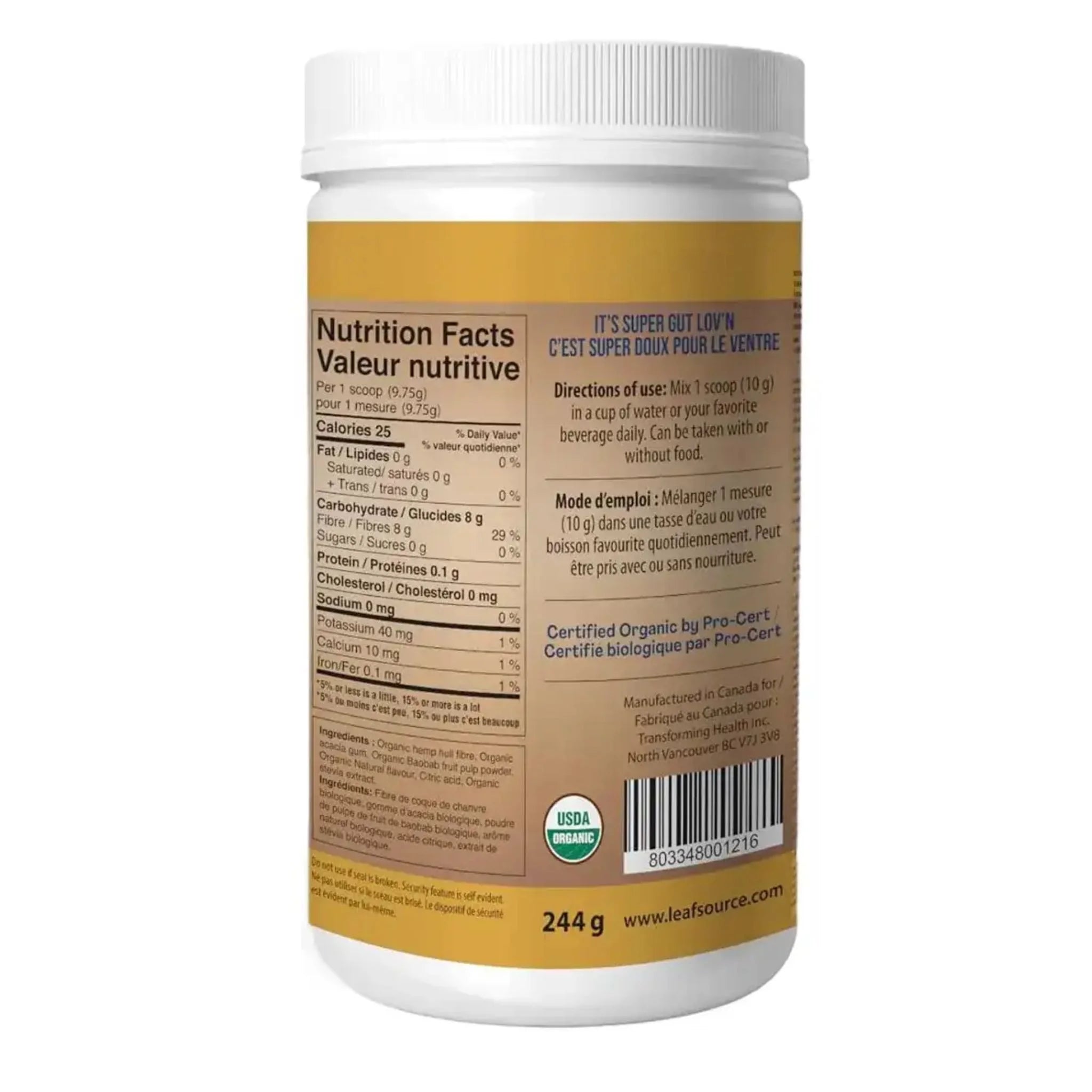 LeafSource Real Bio Gut Superfood 244g - Nature's Source Inc