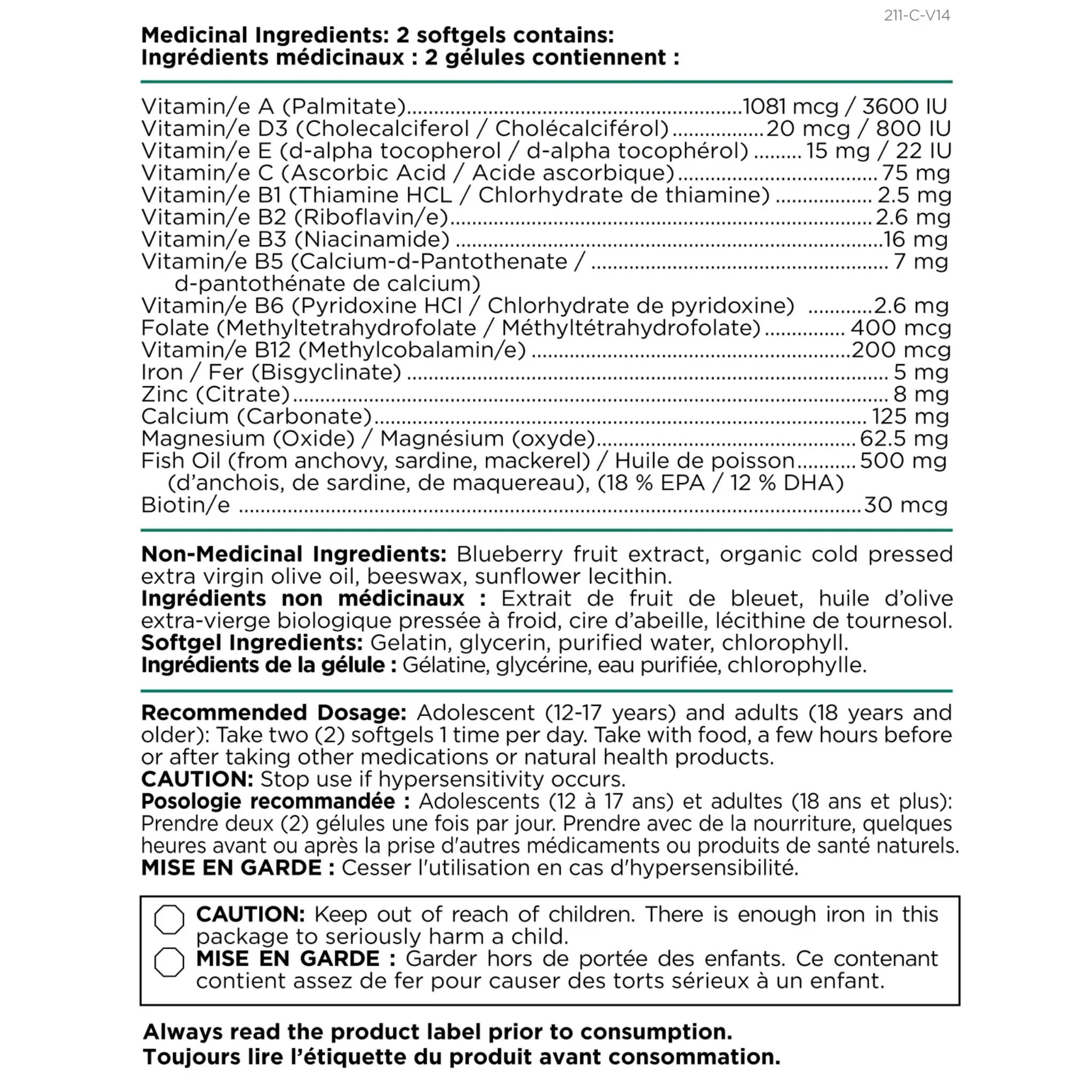 Platinum Naturals Easymulti Teen (Men Multivitamin) 120 Softgels - Nature's Source Inc
