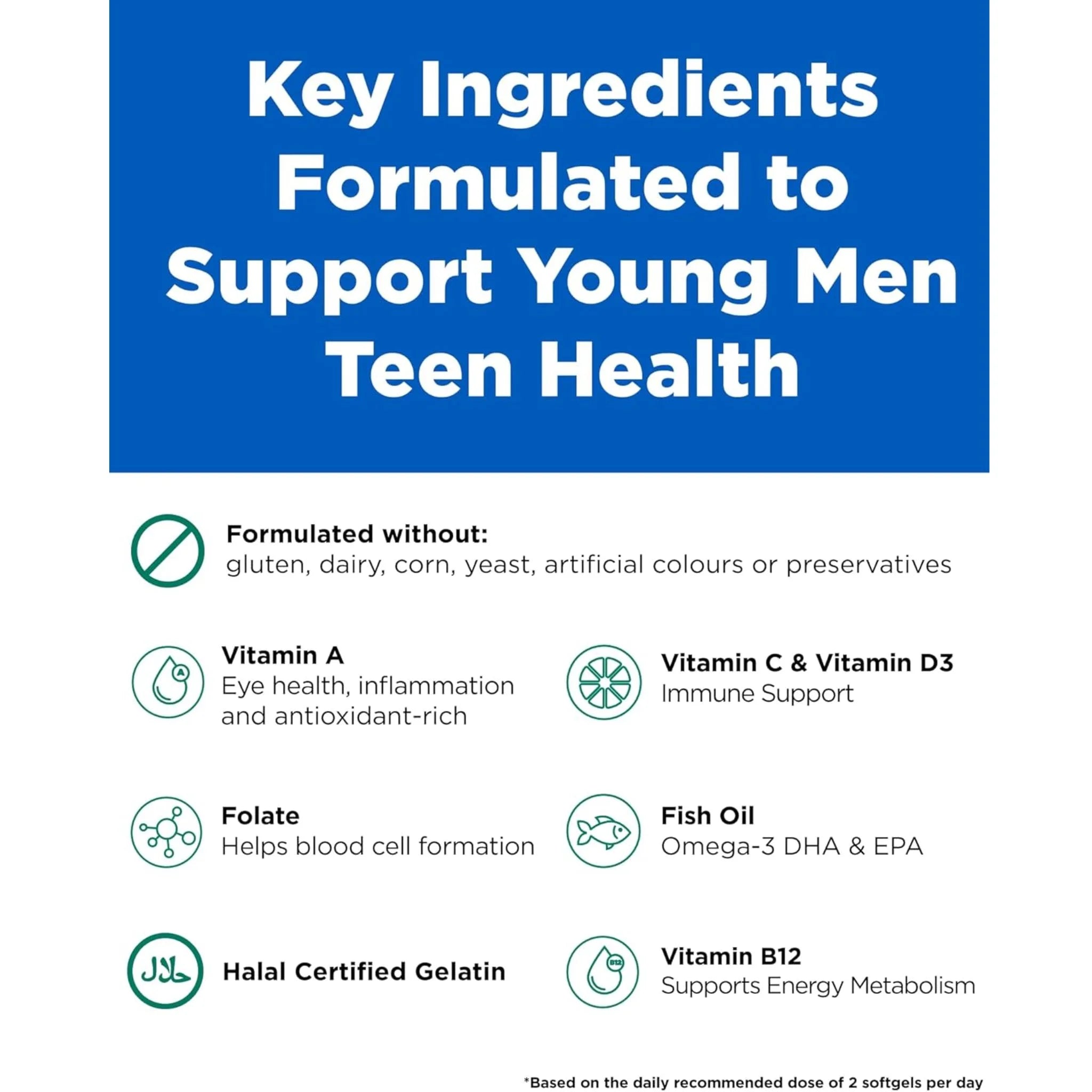 Platinum Naturals Easymulti Teen (Men Multivitamin) 120 Softgels - Nature's Source Inc
