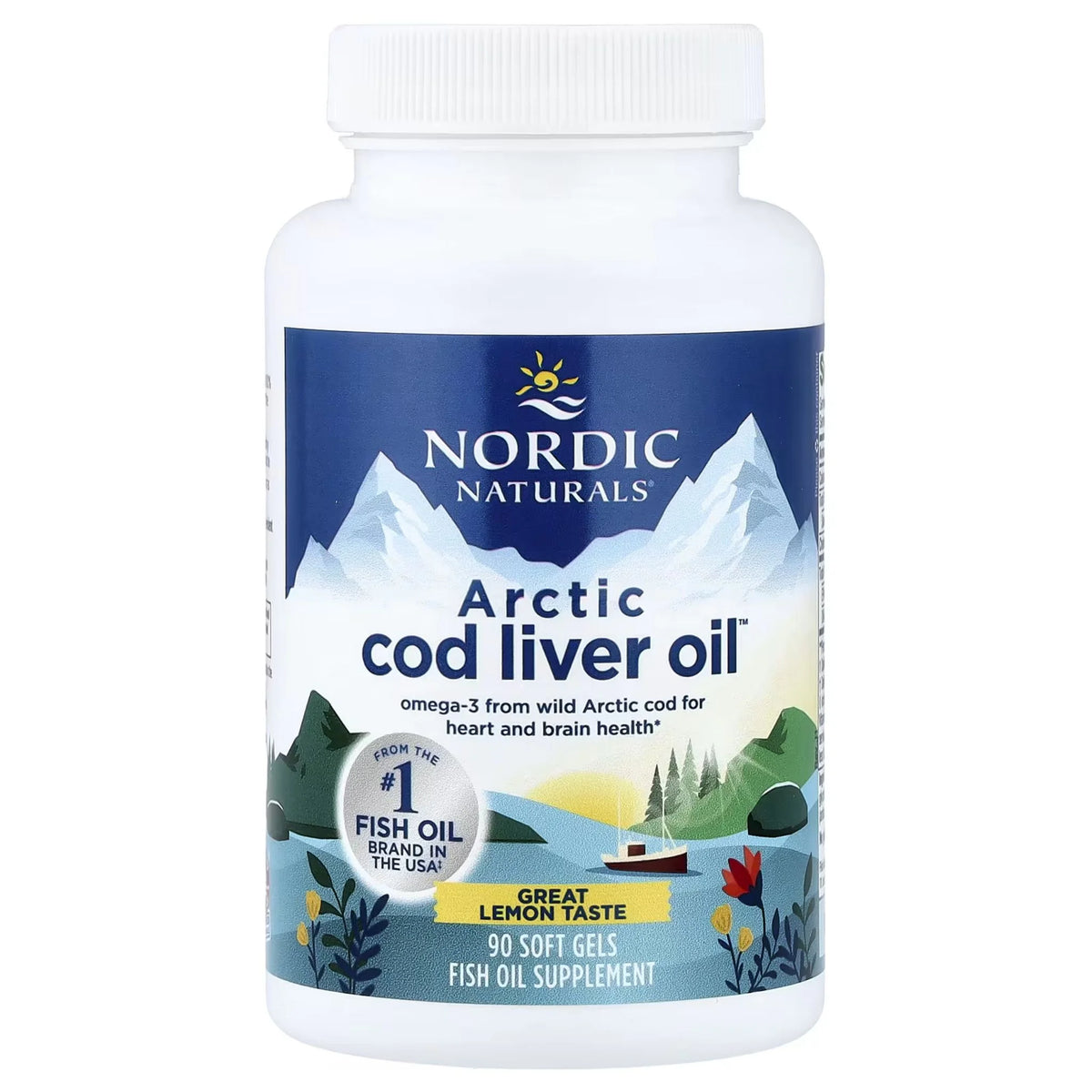 Nordic Naturals Cod Liver Oil Lemon 90 Softgel - Nature's Source Inc