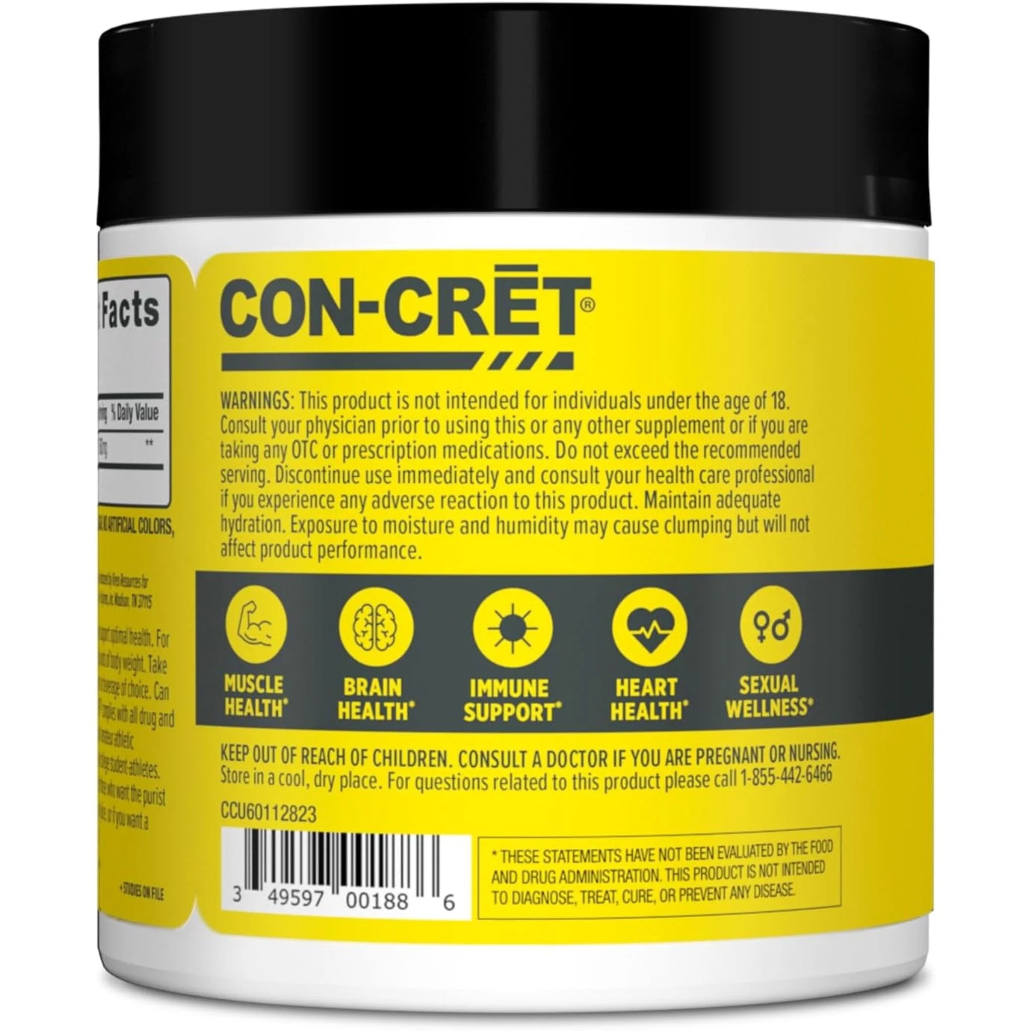 CON-CRET Creatine HCl Pineapple 61.4g - Nature's Source Inc