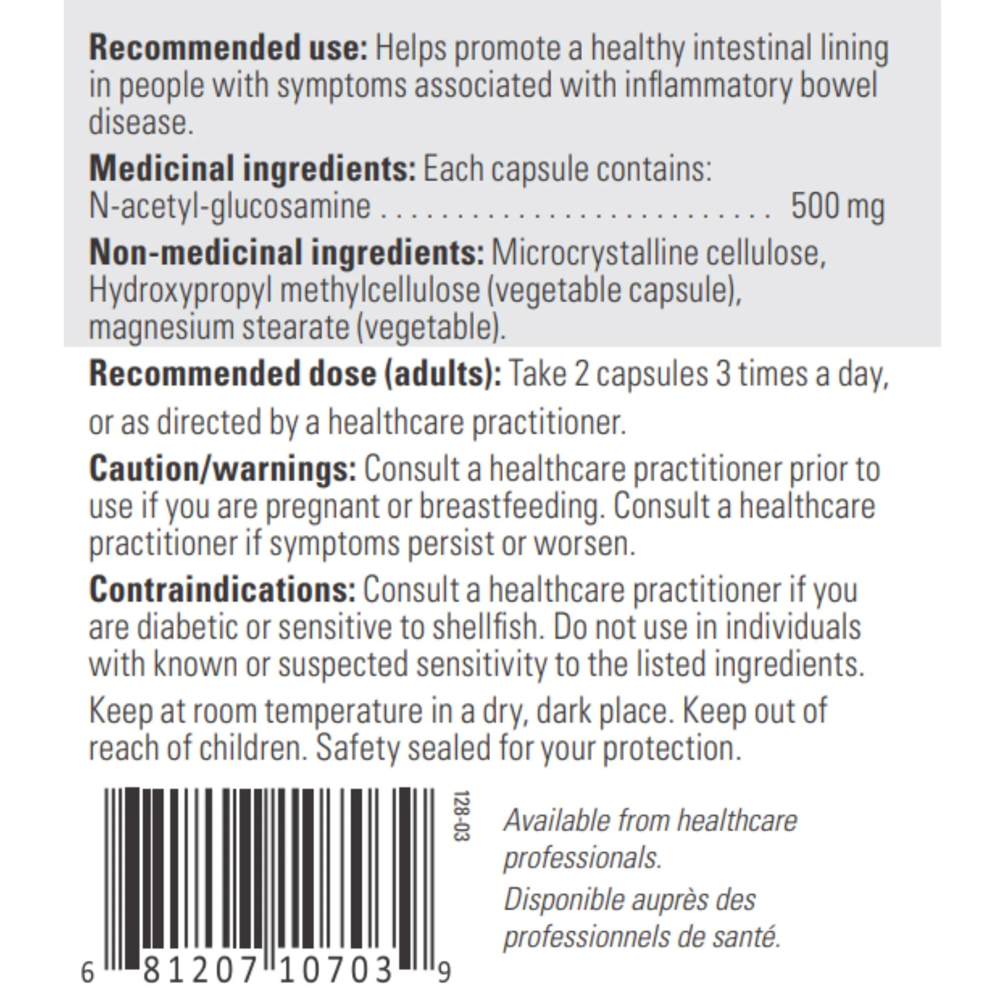 Biomed Nag N-Acetyl-Glucosamine 120 Capsules