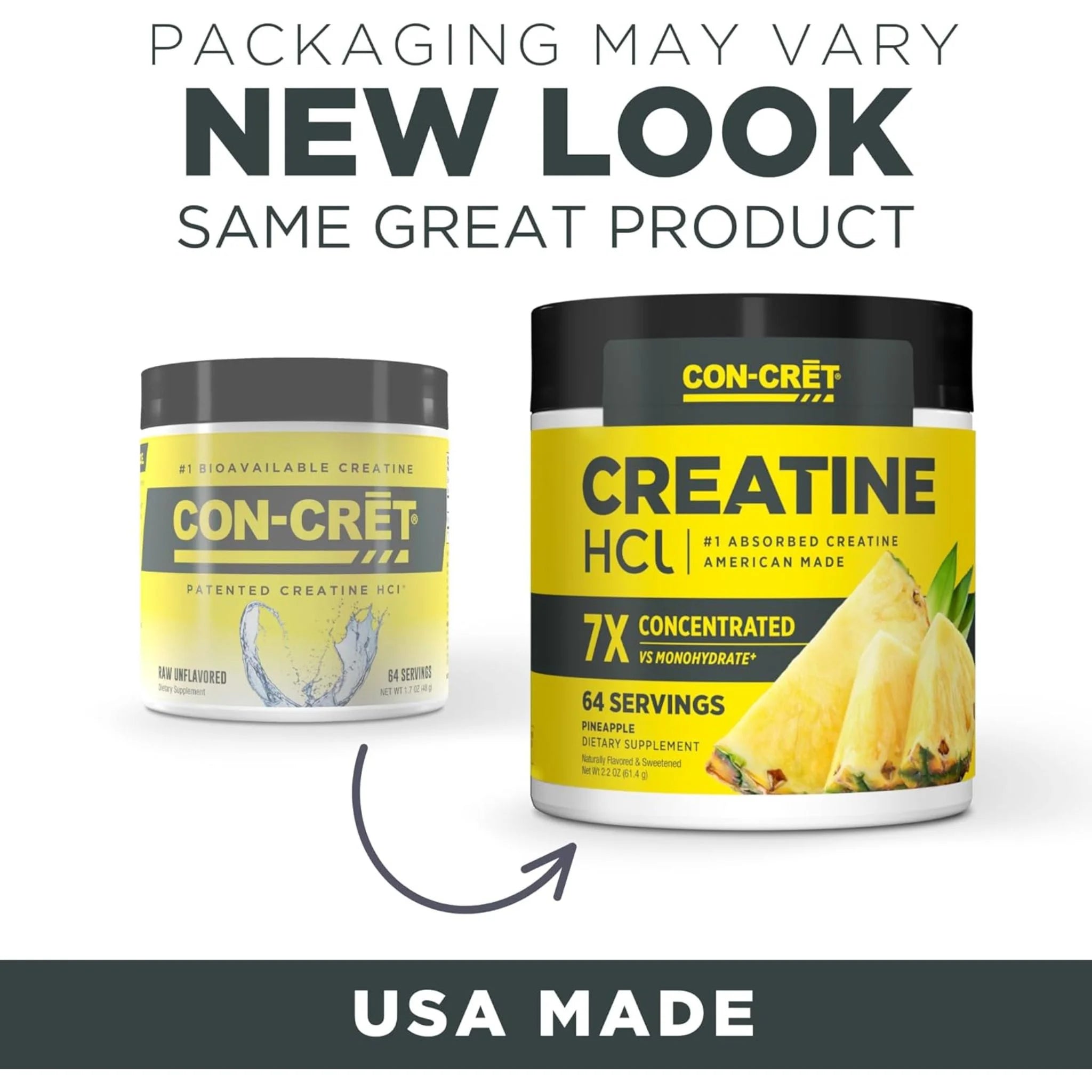 CON-CRET Creatine HCl Pineapple 61.4g - Nature's Source Inc