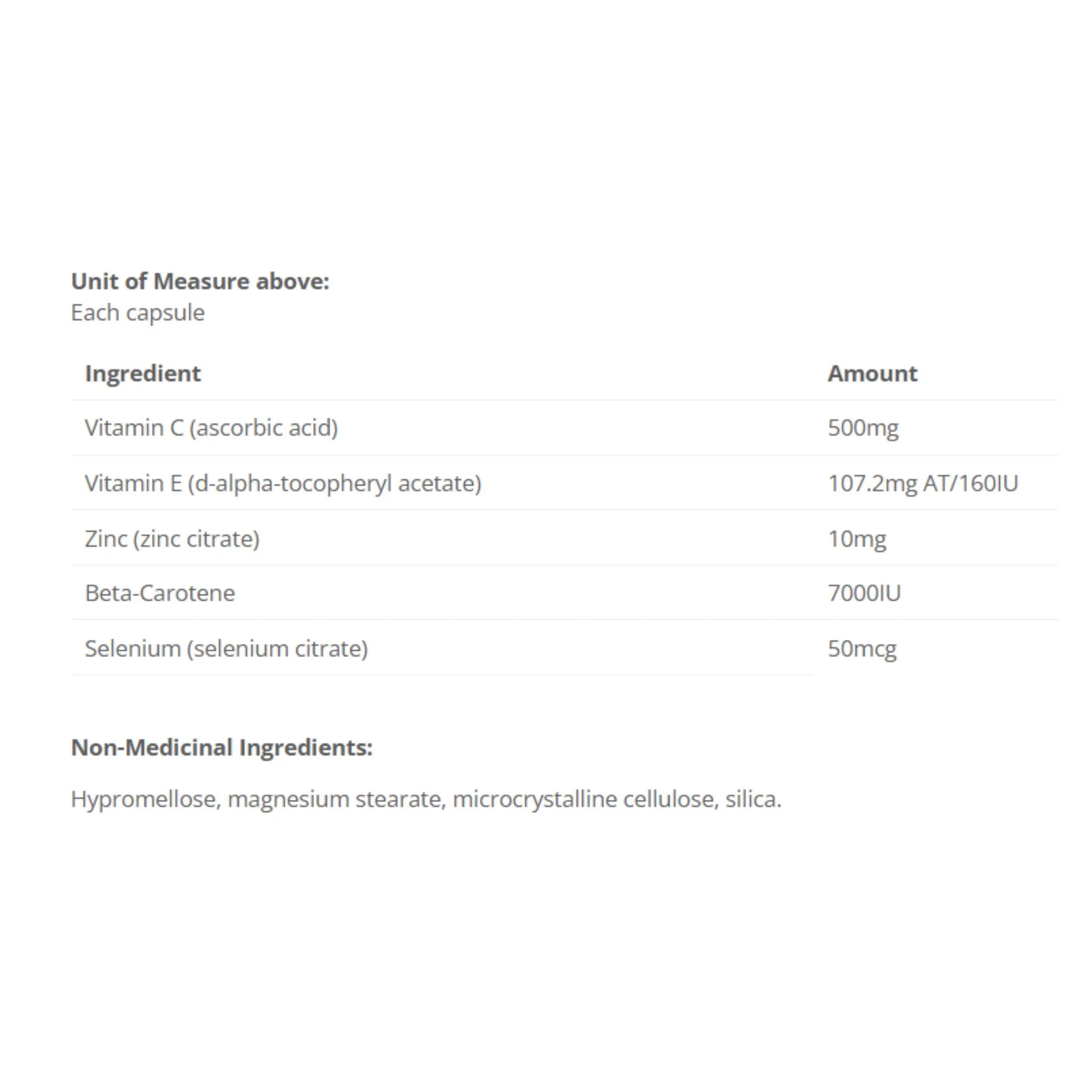 Cyto - Matrix ACES + Zinc 60 Vegetable Capsules - Nature's Source Inc