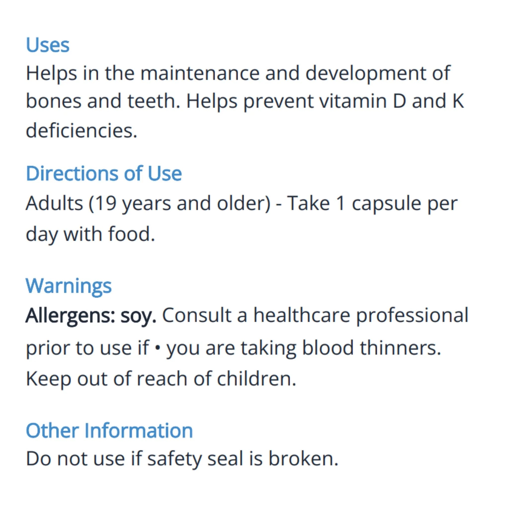 Cyto-Matrix K2 D3 60 Vegetable Capsules