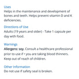 Cyto-Matrix K2 D3 60 Vegetable Capsules