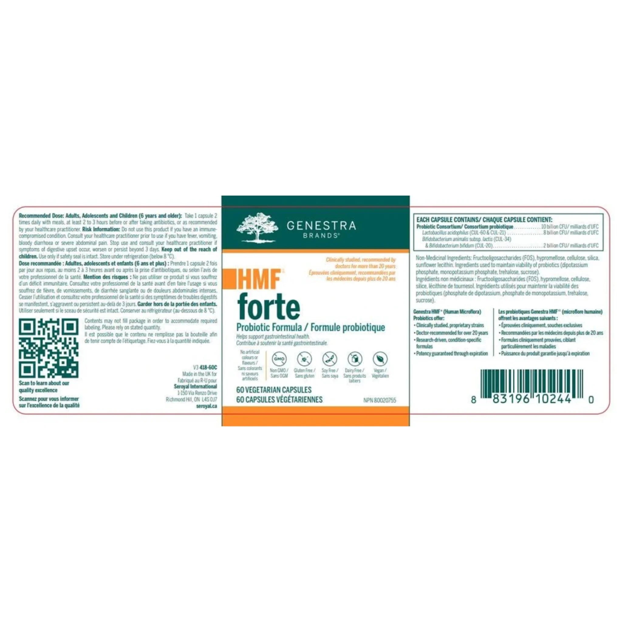Genestra Brands HMF Forte 60 Vegetarian Capsules - Nature's Source Inc