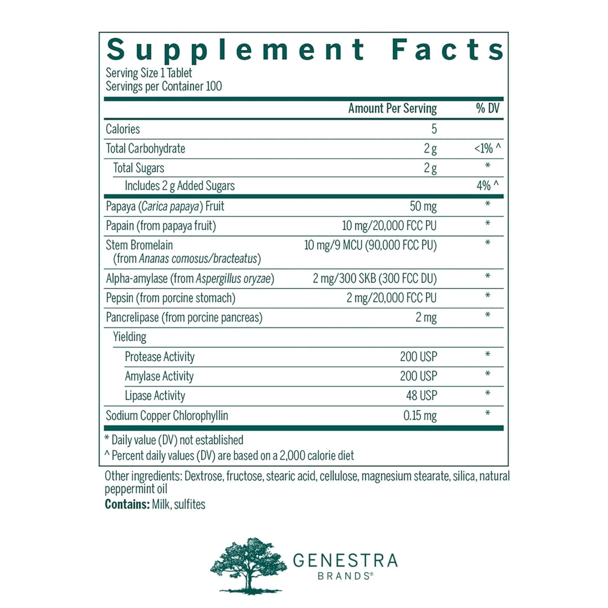 Genestra Brands Bio Enzymes 100 Tablets - Nature's Source Inc