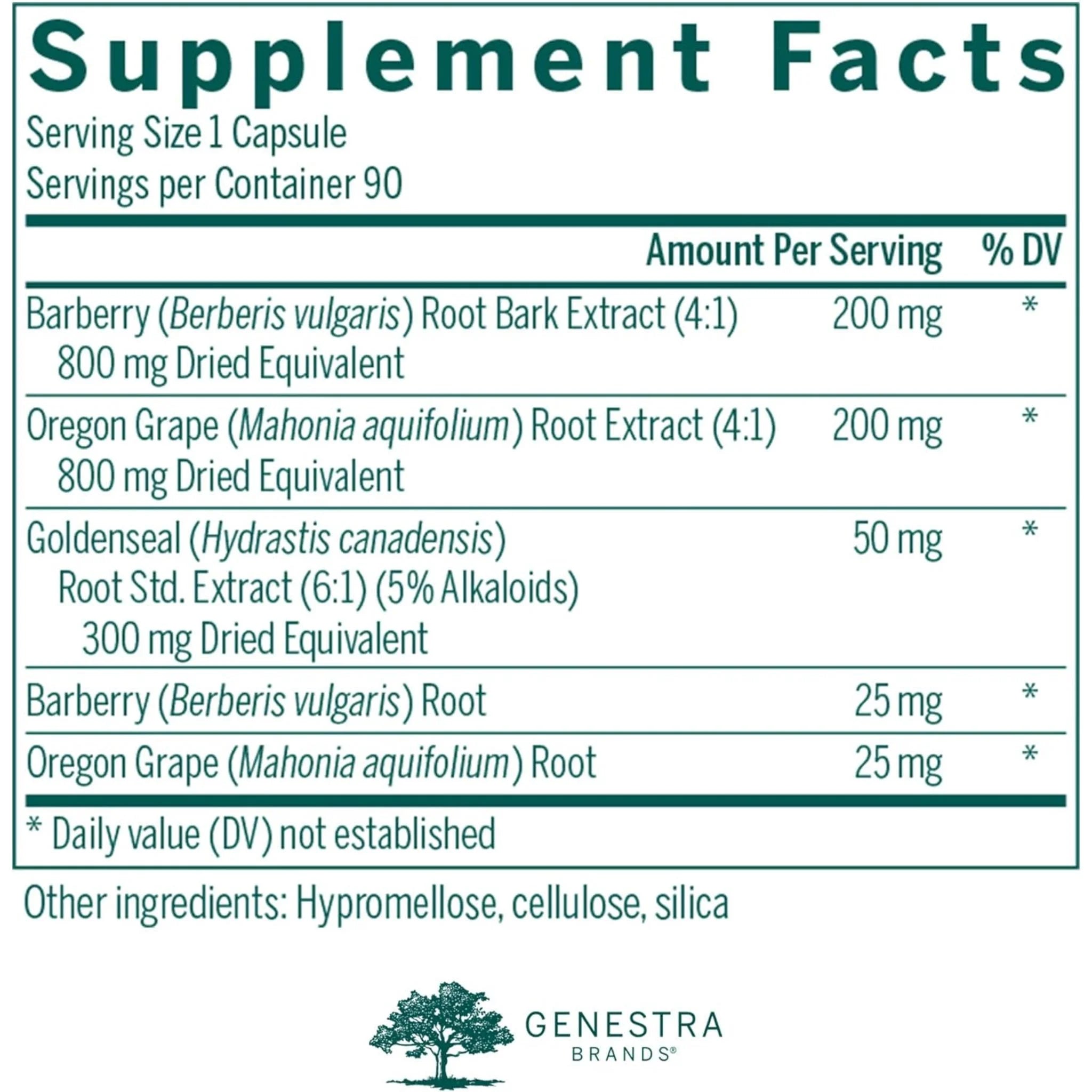 Genestra Brands Berberis Formula 90 Vegan Capsules