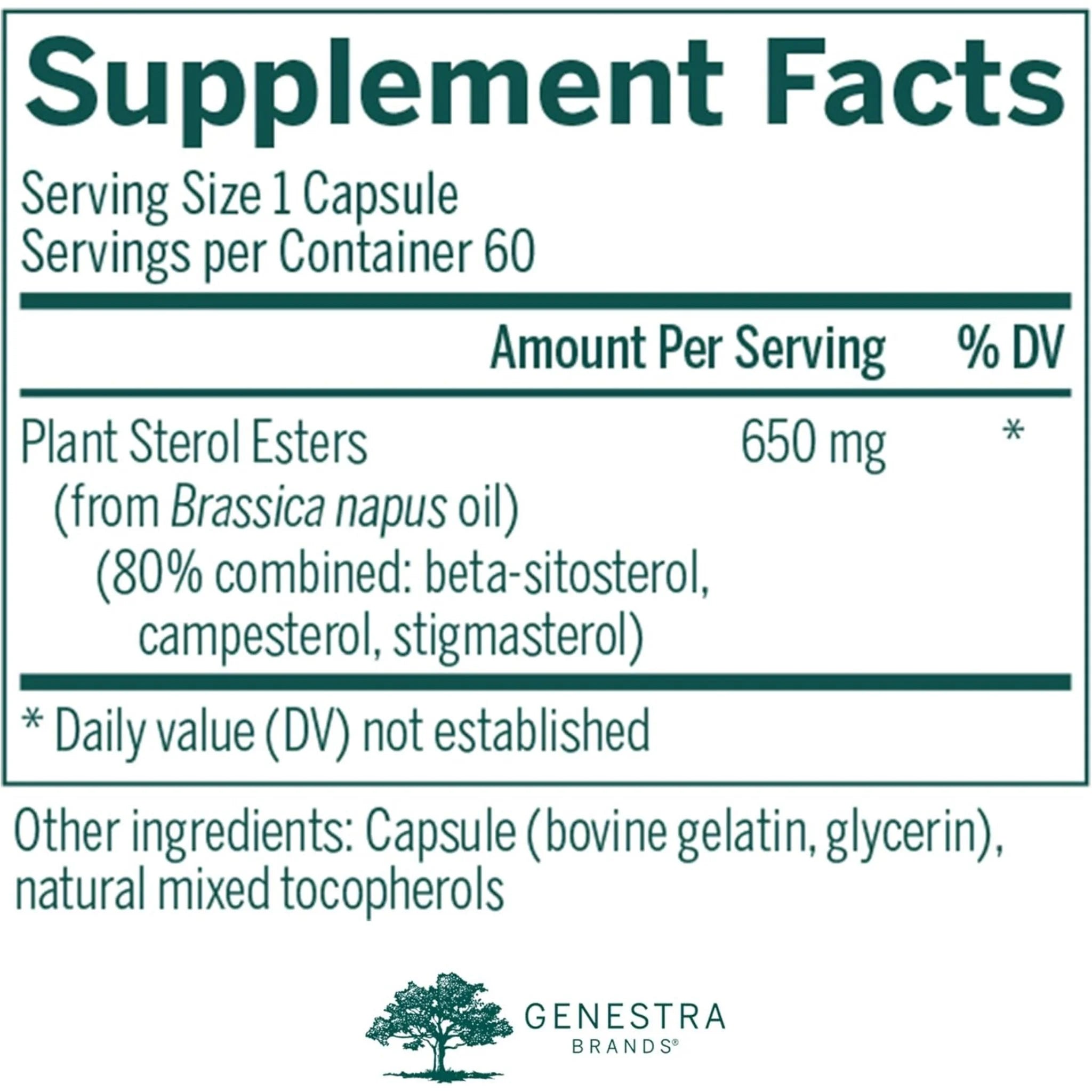 Genestra Brands Col - Sterol 60 Veg Capsules - Nature's Source Inc