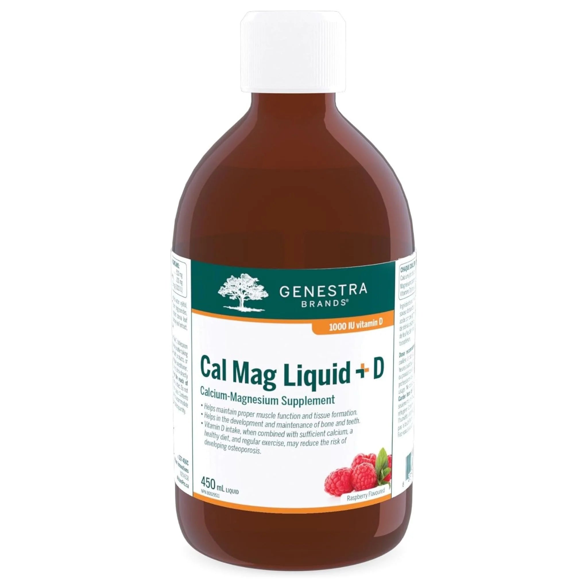 Genestra Brands Cal Mag Raspberry Liquid 450ml - Nature's Source Inc