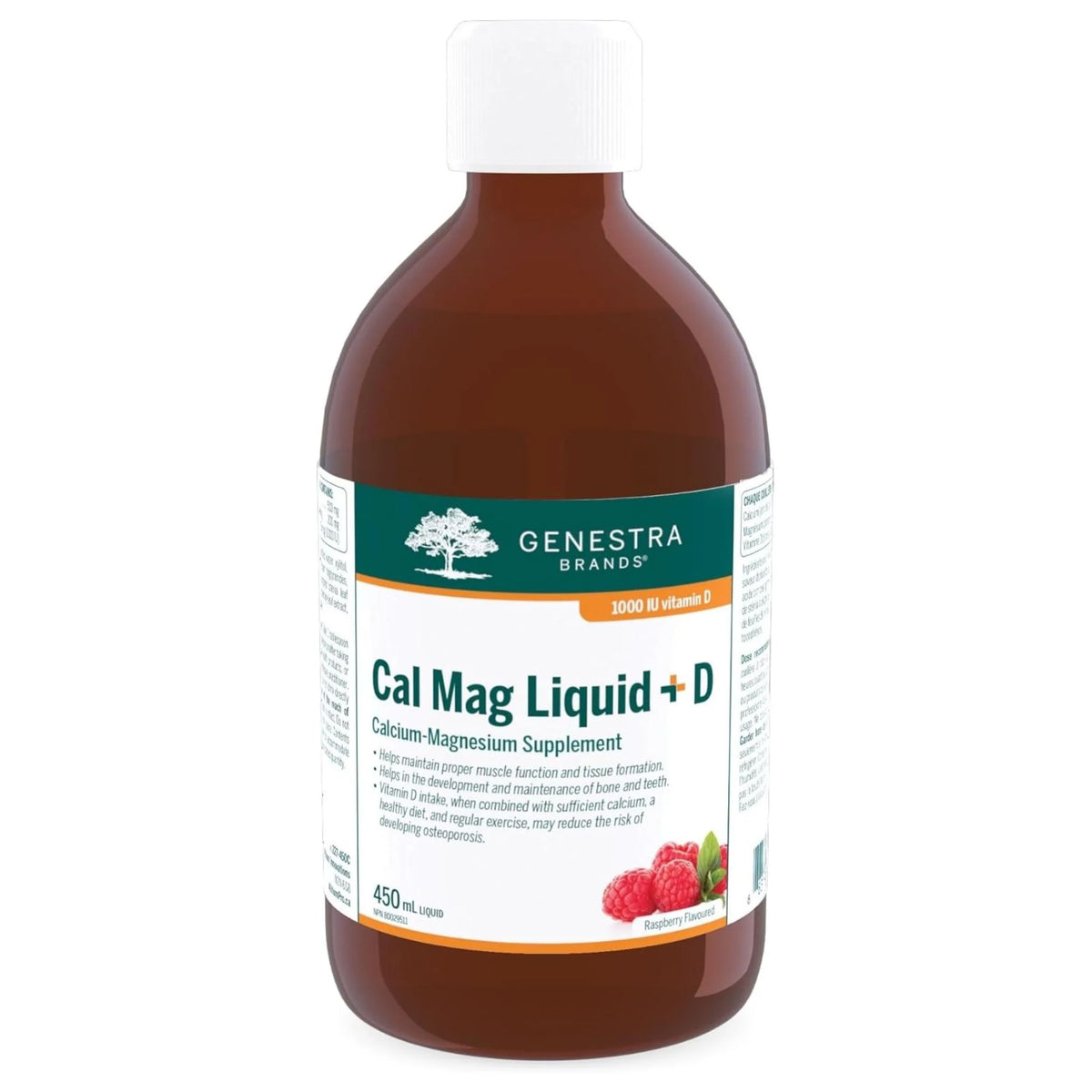 Genestra Brands Cal Mag Raspberry Liquid 450ml - Nature's Source Inc