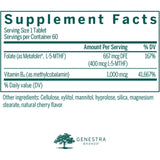 Genestra Brands Active Chewable B12 w- L-Methylfolate 60t