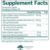 Genestra Brands Berberis Formula 180 Vegan Capsules