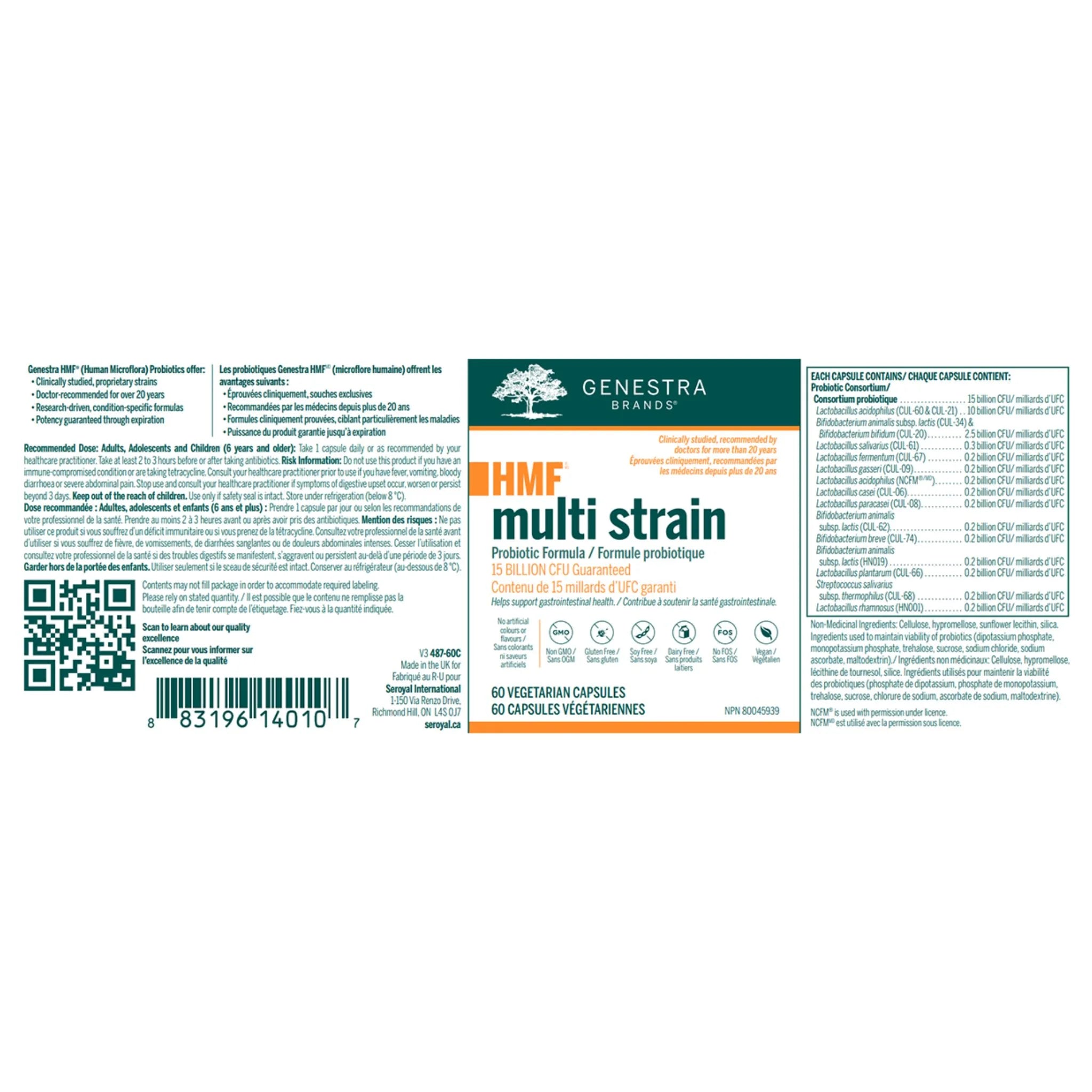 Genestra Brands HMF Multistrain 60 Veg Caps - Nature's Source Inc