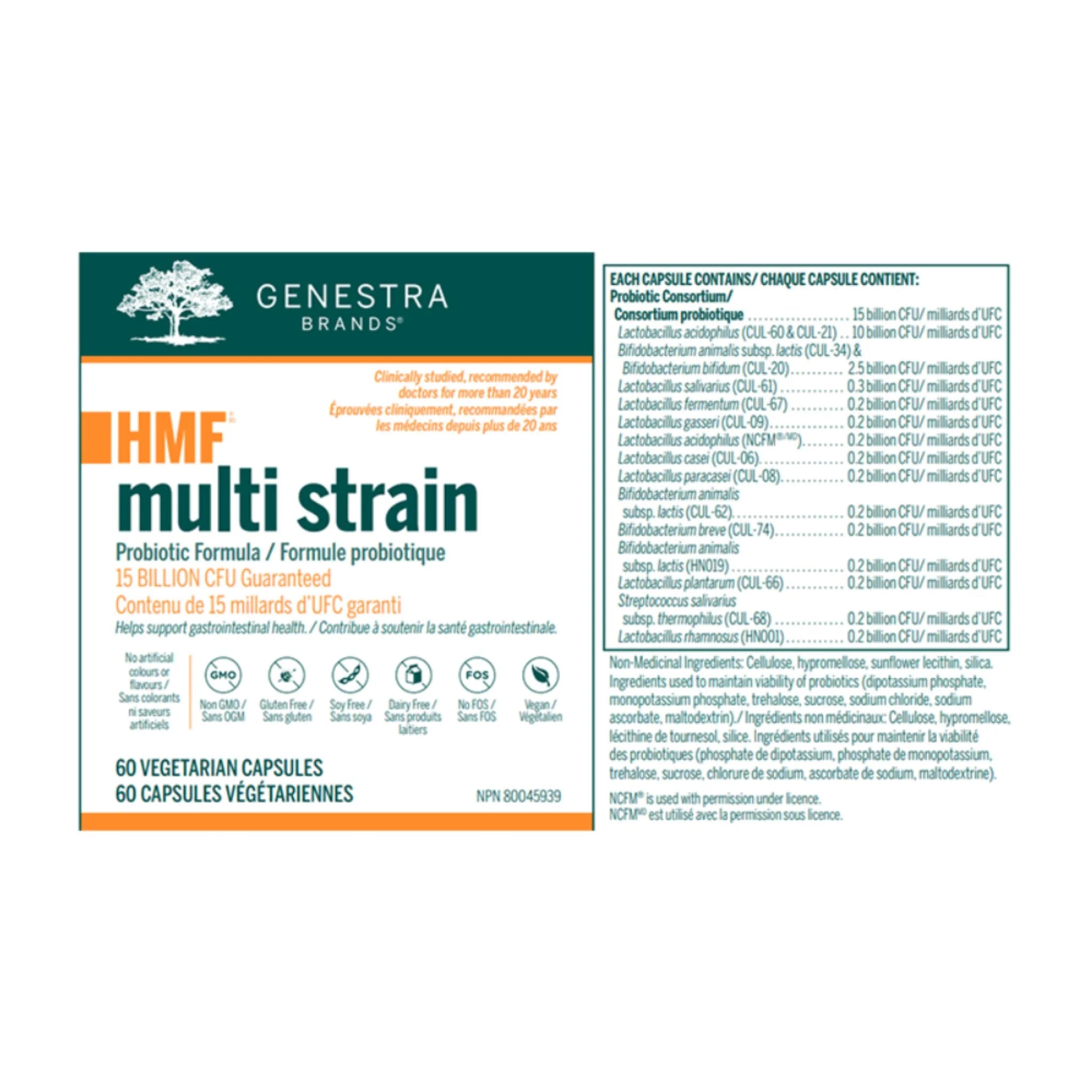 Genestra Brands HMF Multistrain 60 Veg Caps - Nature's Source Inc