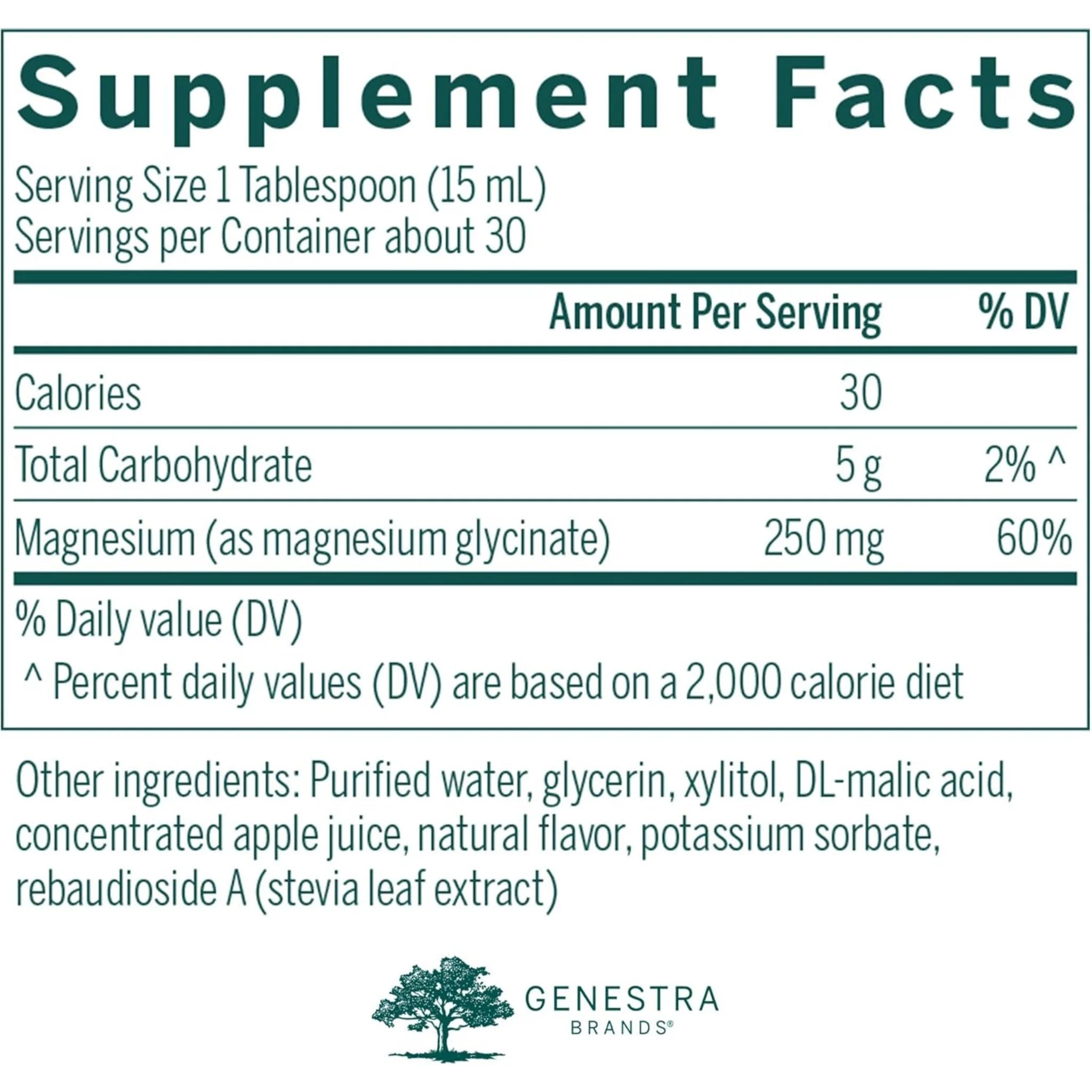 Genestra Brands Magnesium Glycinate Liquid Bone Support 450ml - Nature's Source Inc