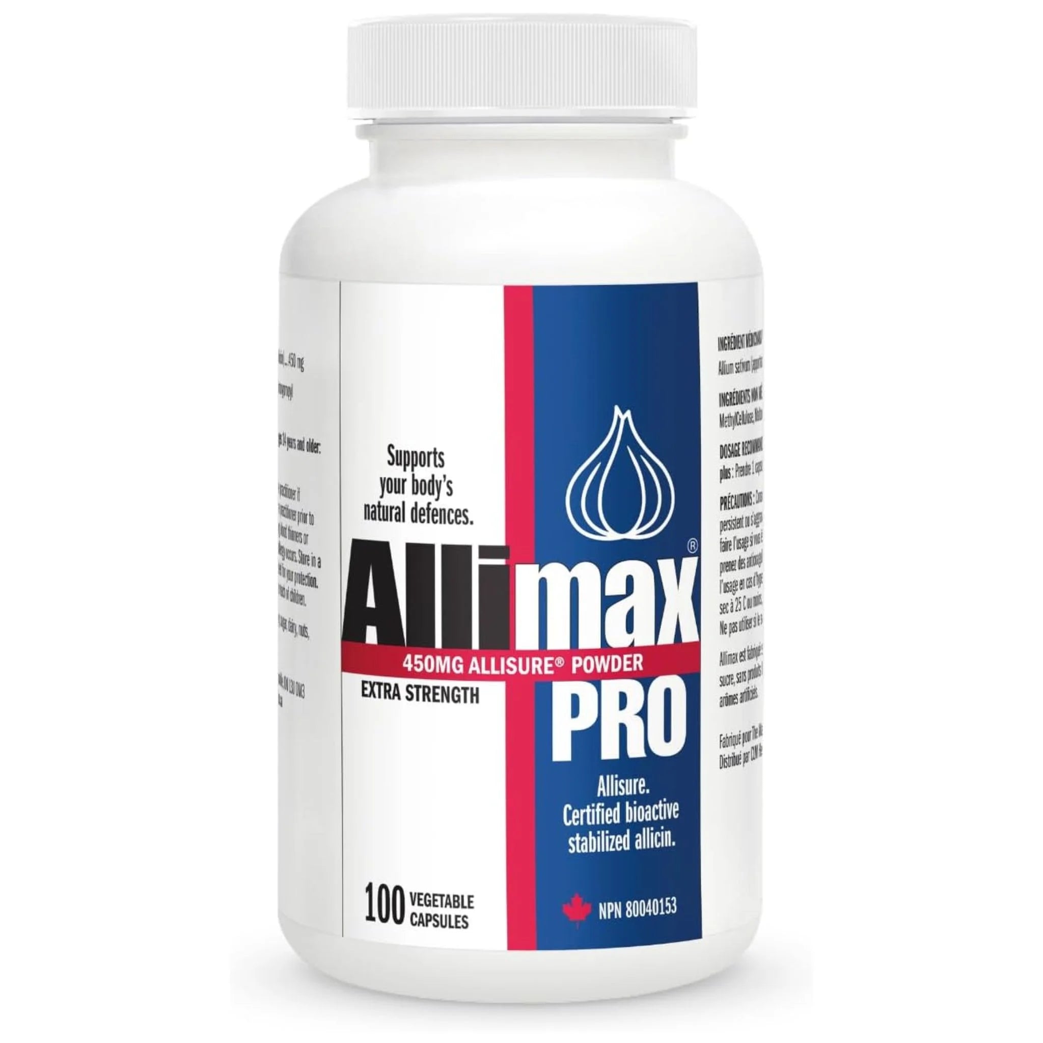 Allimax 450mg Pro Stabilized Allicin 100 Capsules - Nature's Source Inc