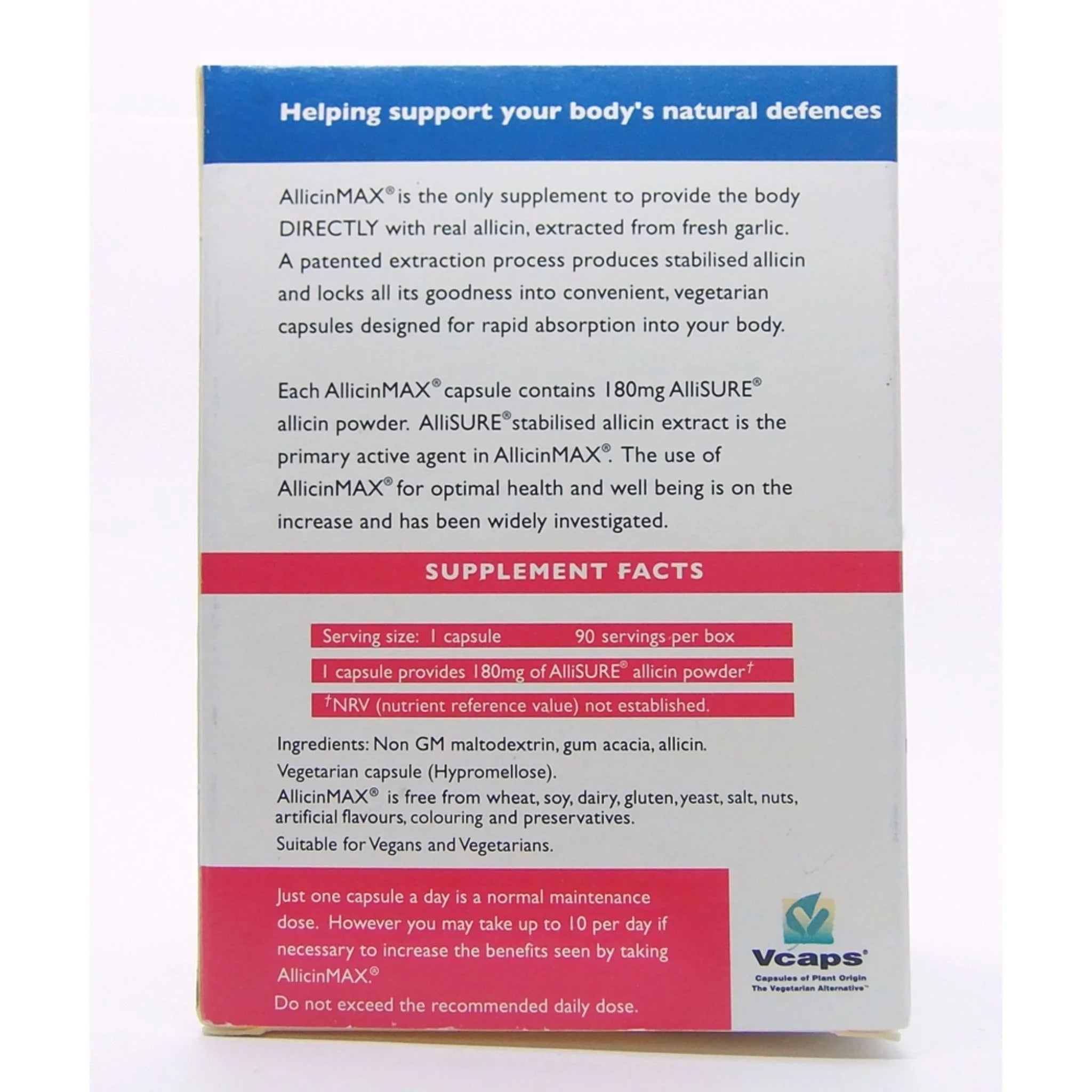 Allimax Stabilized Allicin (180 mg 90 Capsules)