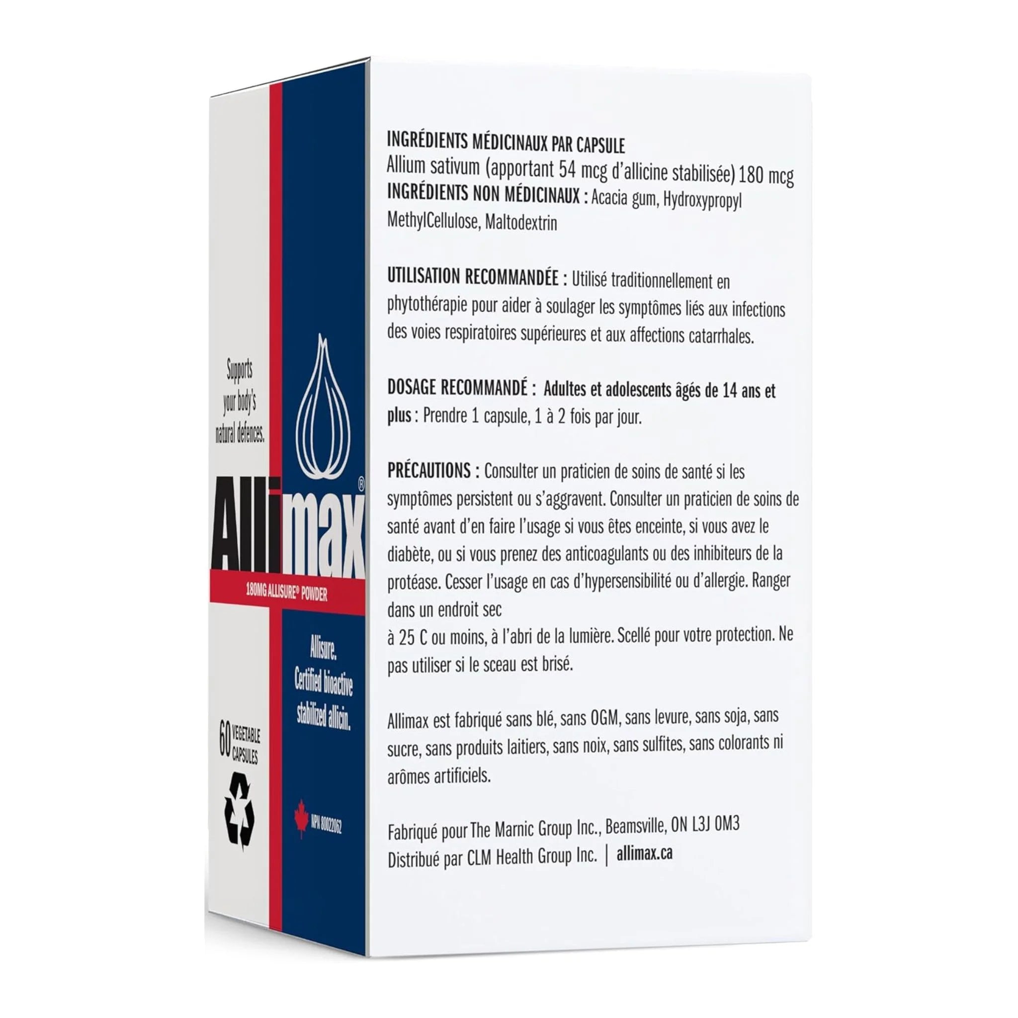 Allimax 180mg Stabilized Allicin 60c