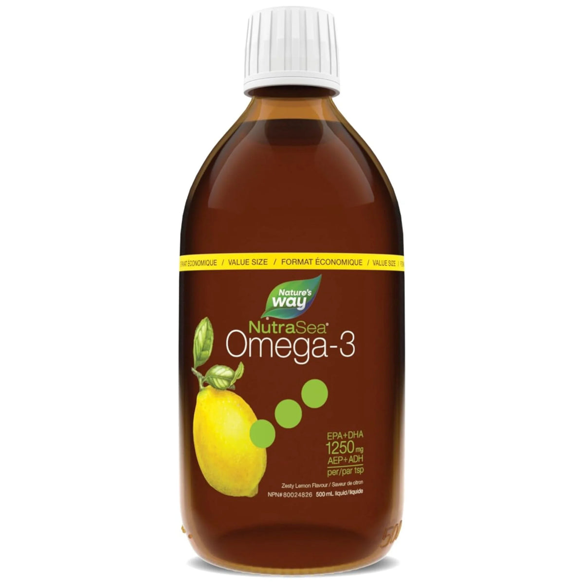 NutraSea Omega - 3 Zesty Lemon 500ml - Nature's Source Inc