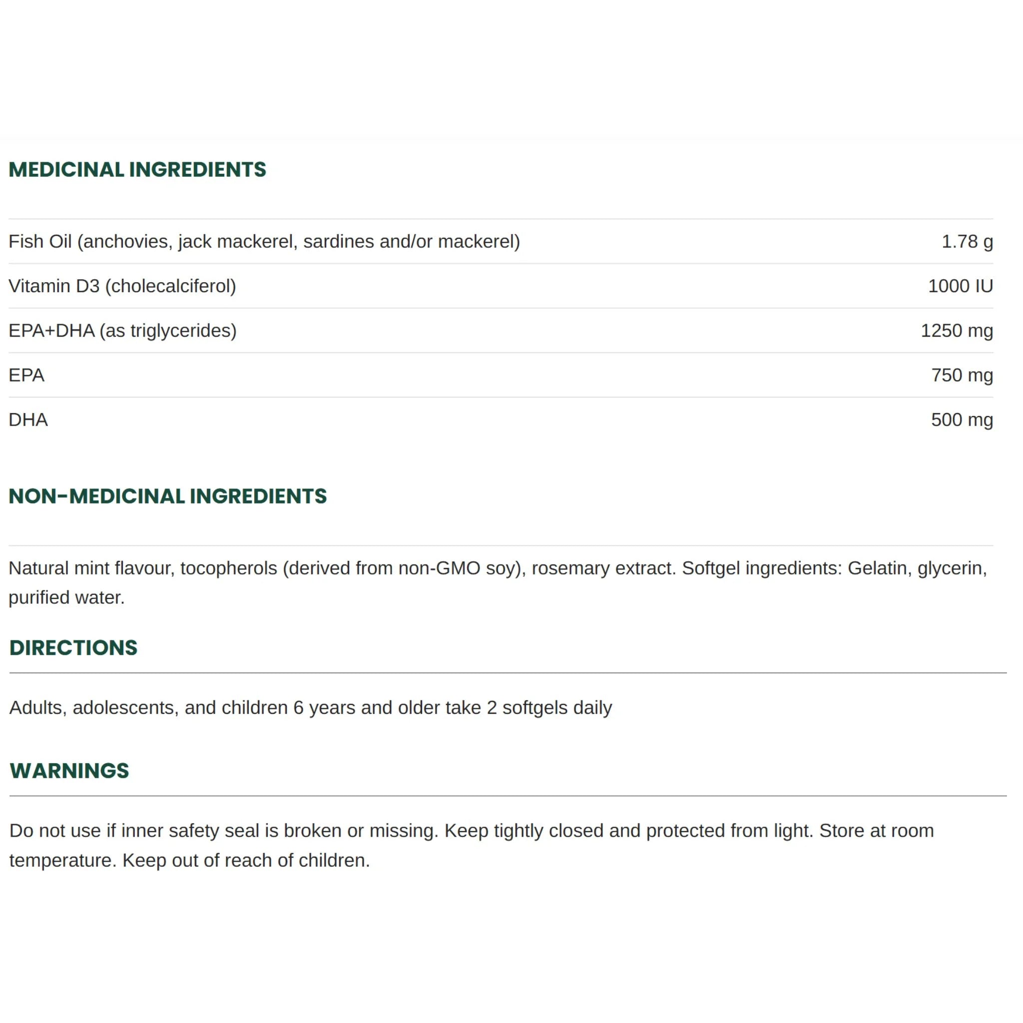 NutraSea+D Liquid Gels Mint 150lg