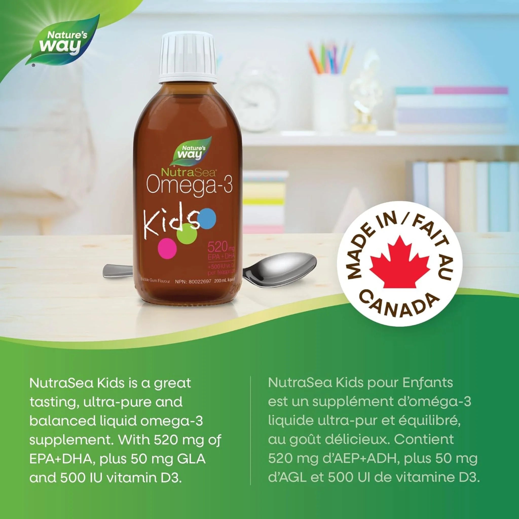 NutraSea Kids Omega-3, Bubblegum, 200ml