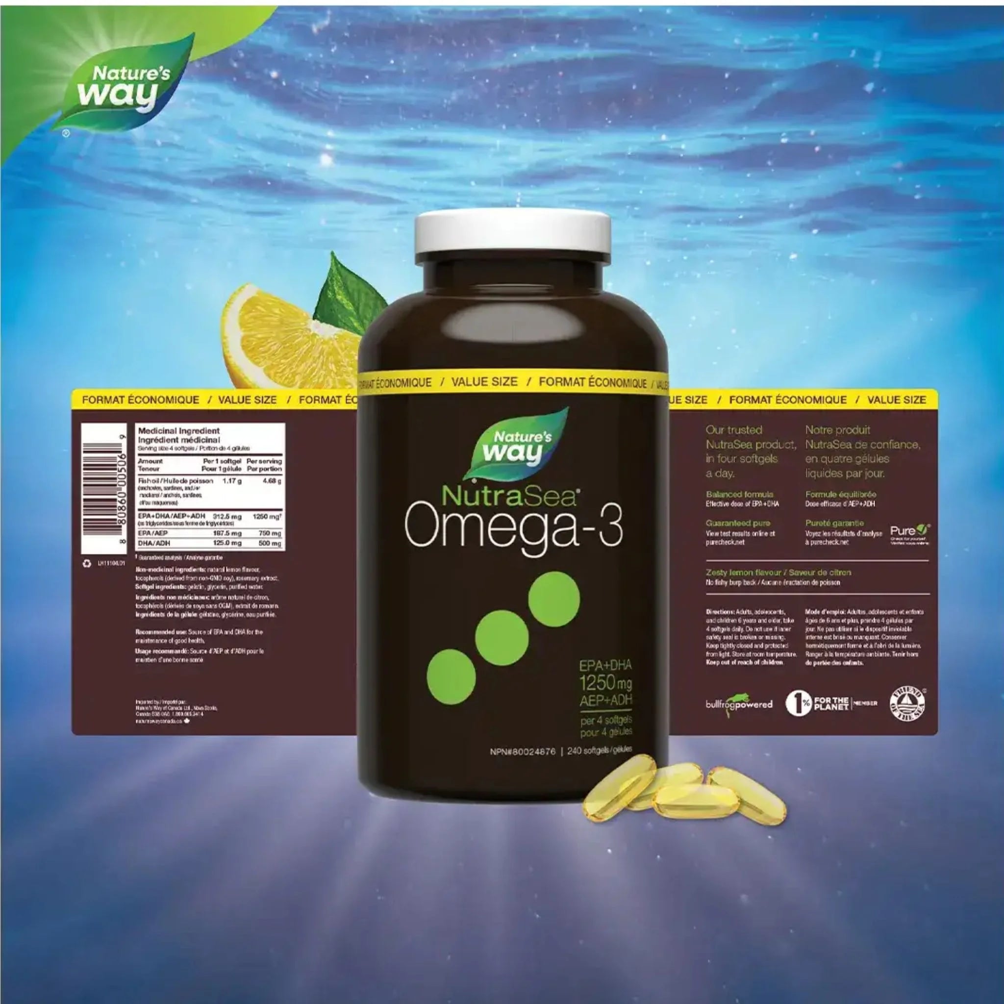 NutraSea Omega - 3, 240 Softgels - Nature's Source Inc